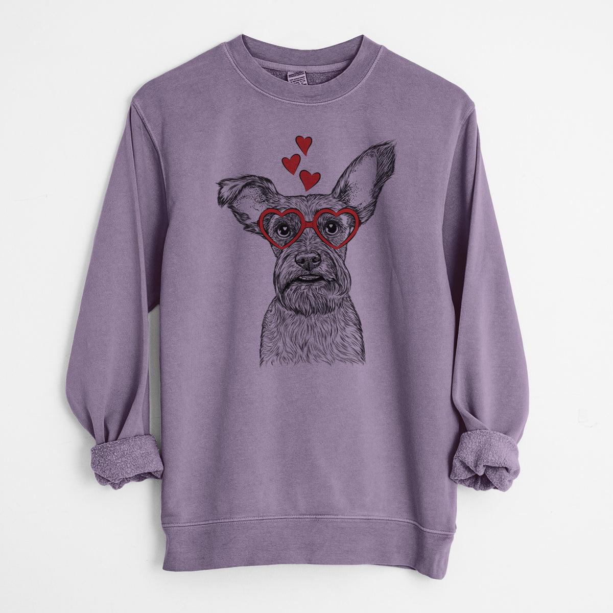 Valentine Sawyer the Snorkie - Unisex Pigment Dyed Crew Sweatshirt