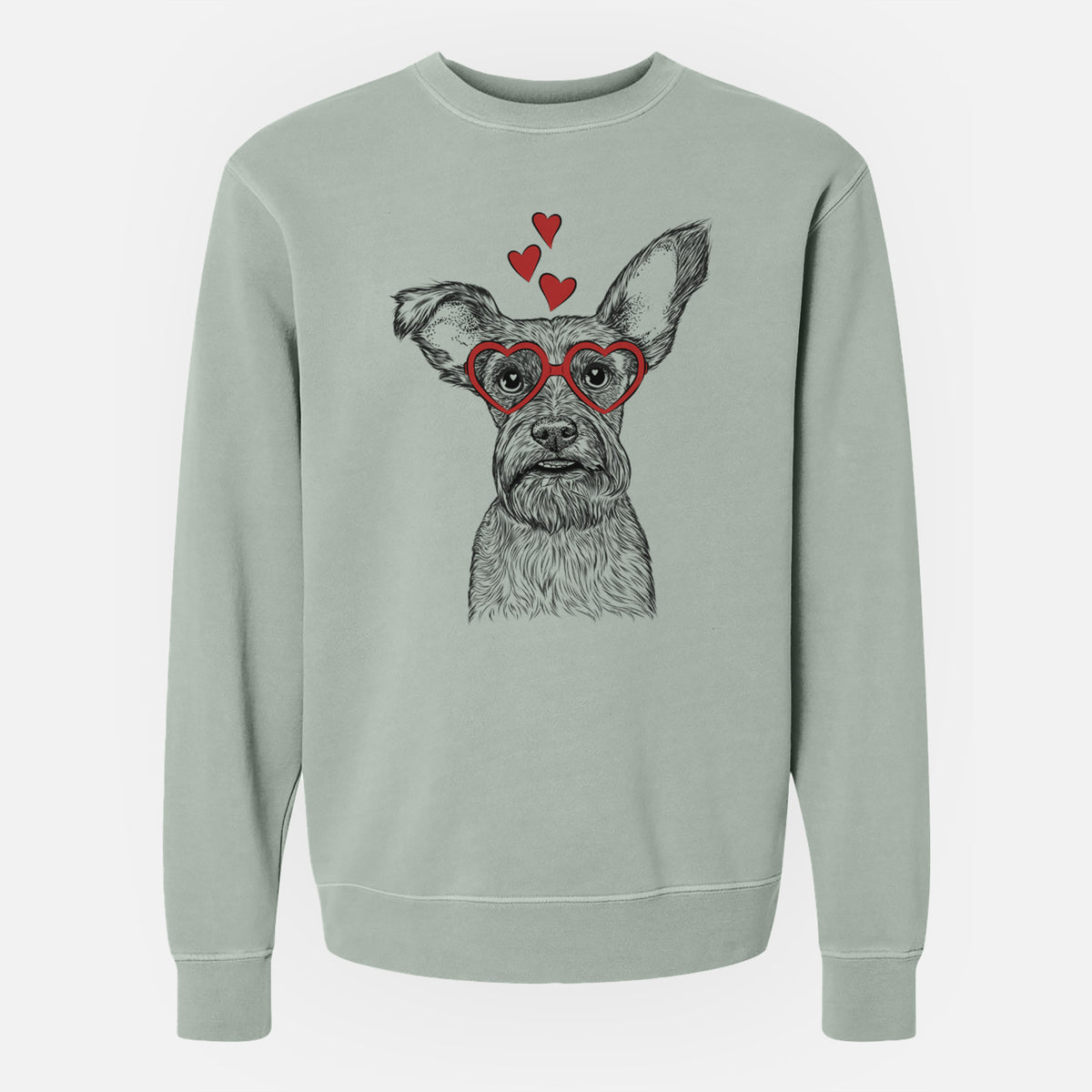Valentine Sawyer the Snorkie - Unisex Pigment Dyed Crew Sweatshirt