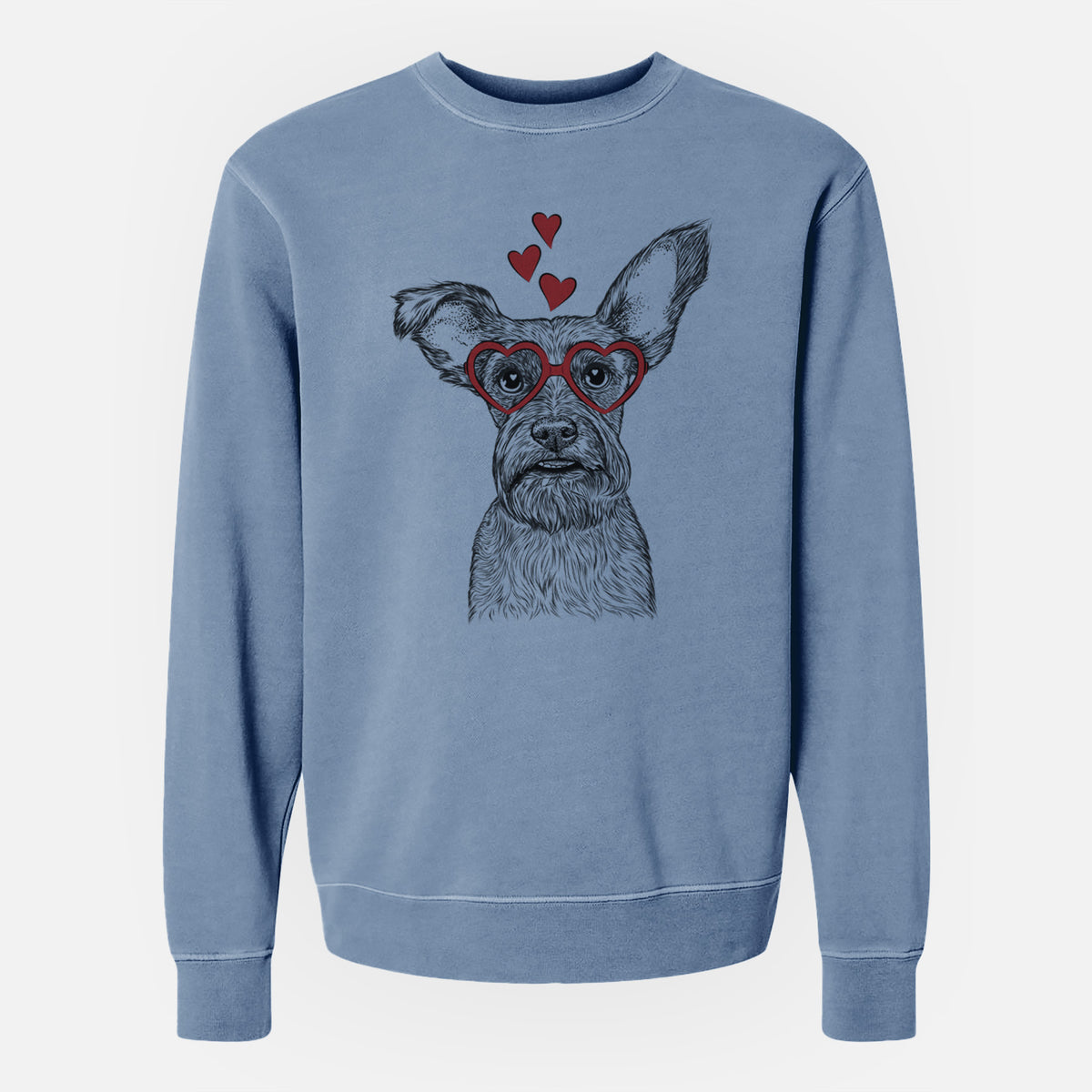 Valentine Sawyer the Snorkie - Unisex Pigment Dyed Crew Sweatshirt