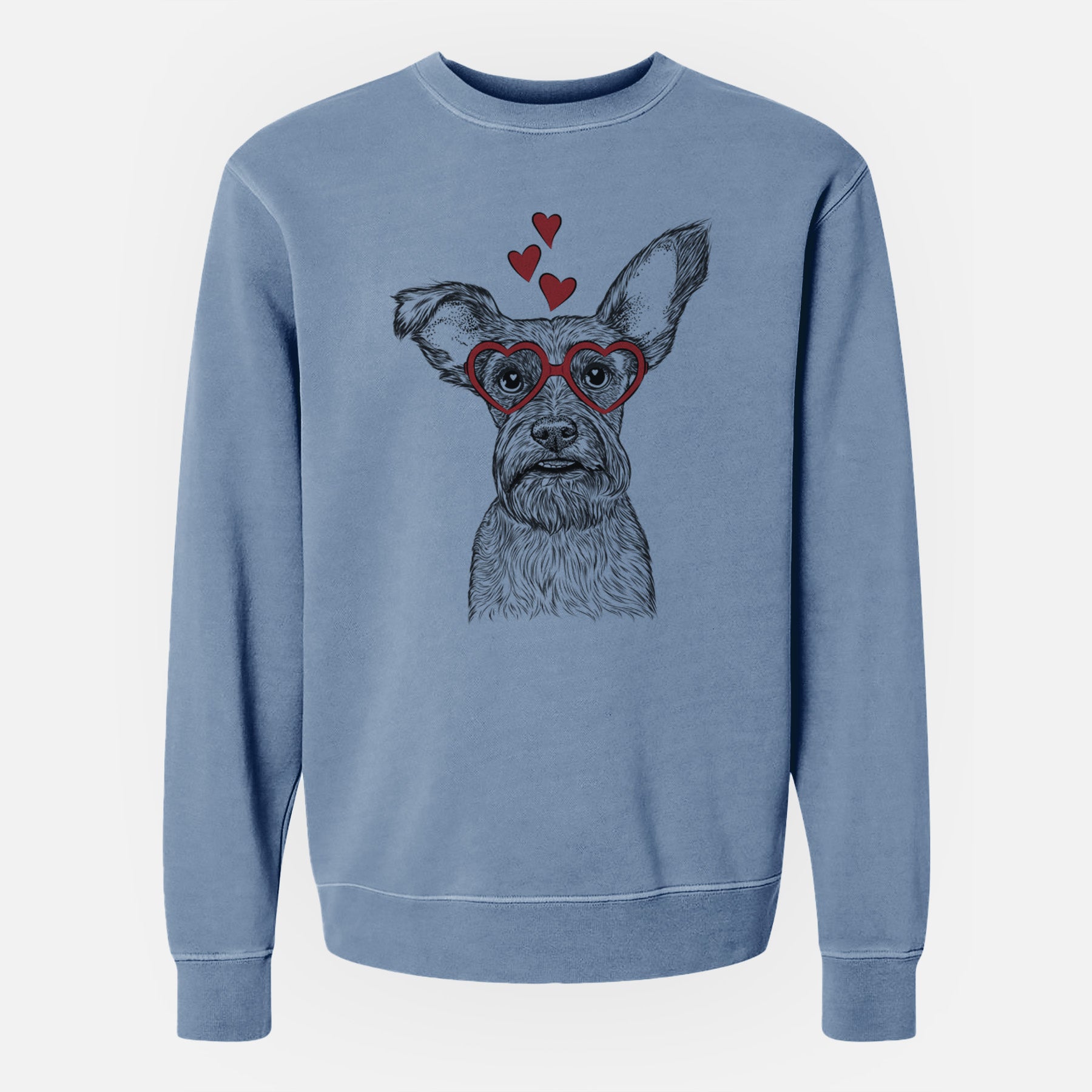 Valentine Sawyer the Snorkie - Unisex Pigment Dyed Crew Sweatshirt