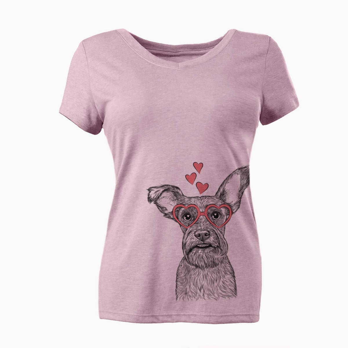 Valentine Sawyer the Snorkie - Women's V-neck Shirt