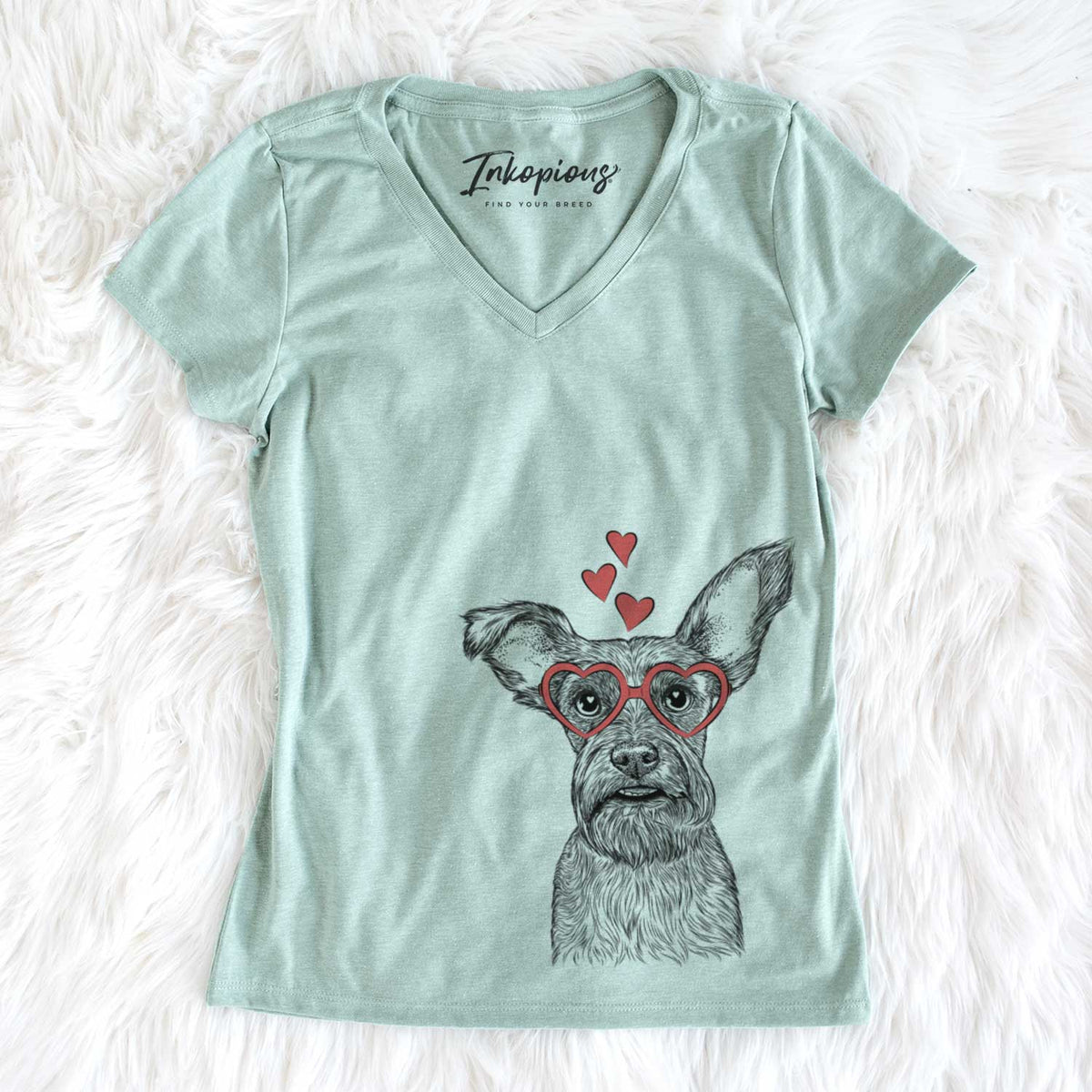 Valentine Sawyer the Snorkie - Women's V-neck Shirt