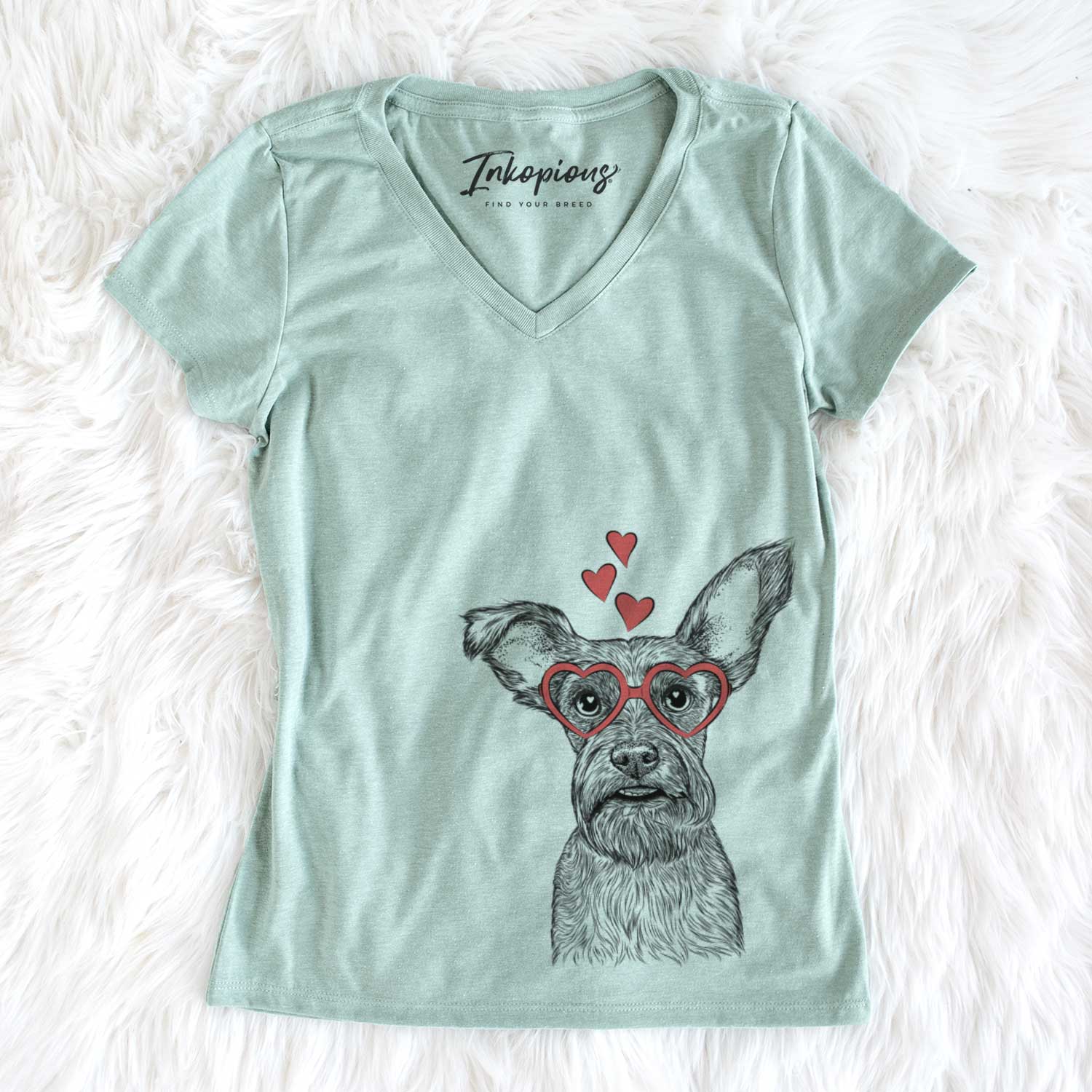 Valentine Sawyer the Snorkie - Women's V-neck Shirt