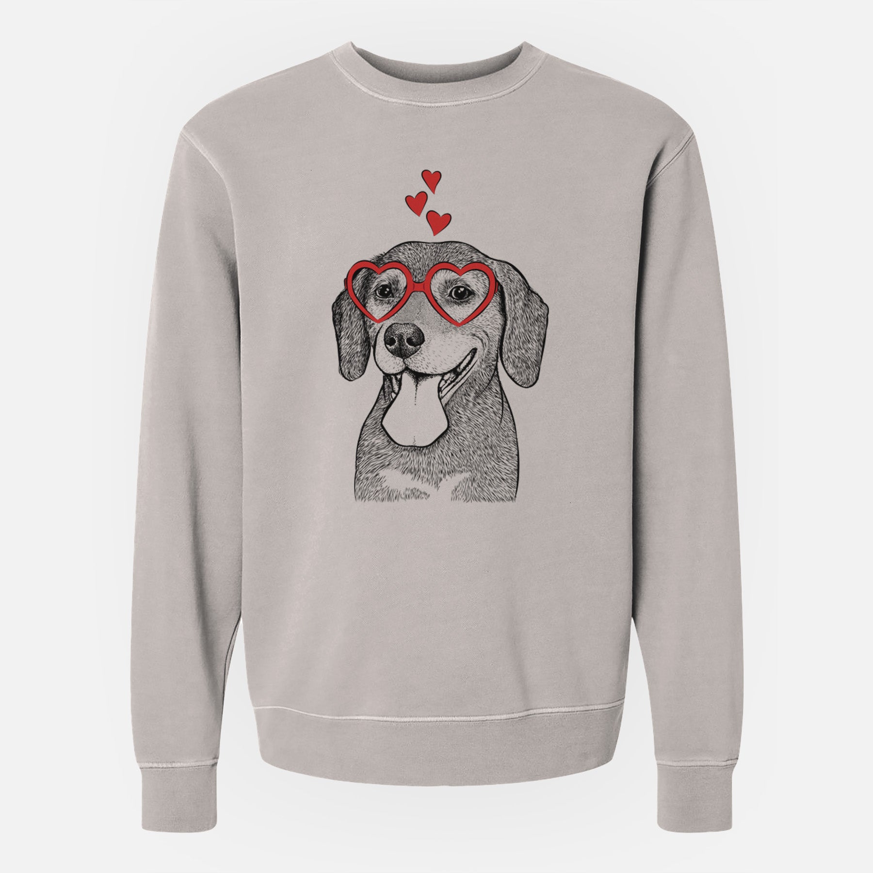 Valentine Scarlett the Beagle - Unisex Pigment Dyed Crew Sweatshirt