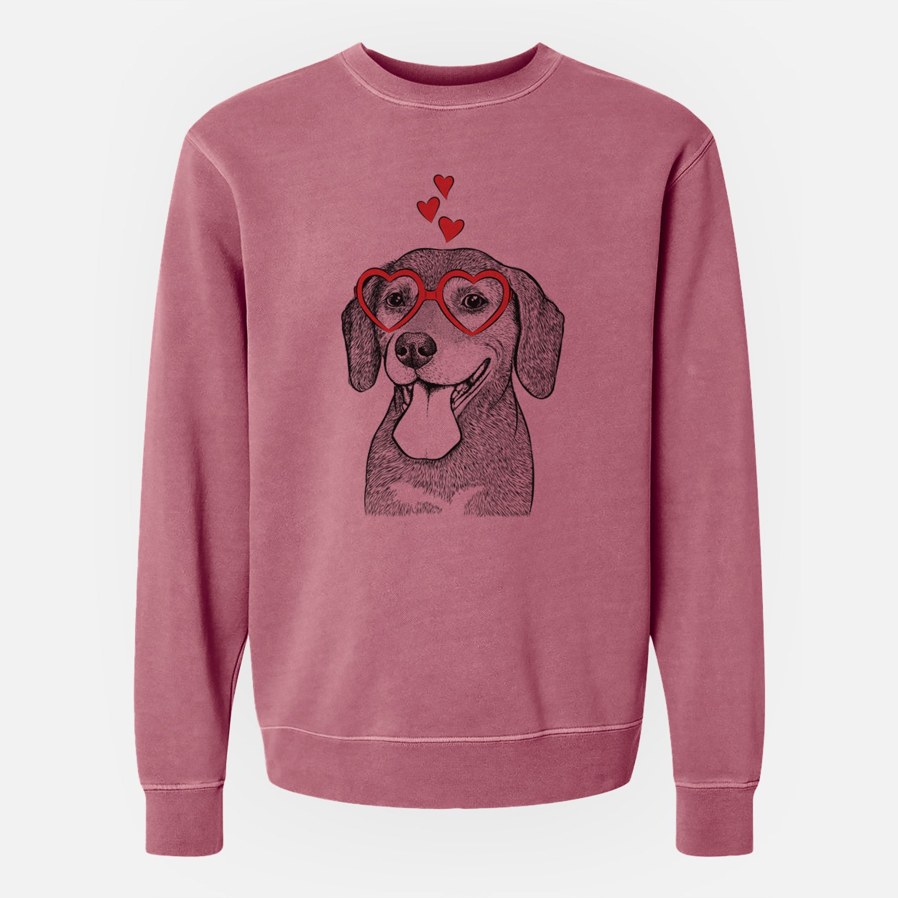 Valentine Scarlett the Beagle - Unisex Pigment Dyed Crew Sweatshirt