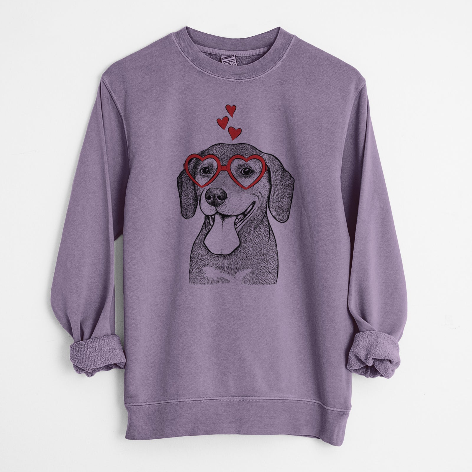 Valentine Scarlett the Beagle - Unisex Pigment Dyed Crew Sweatshirt