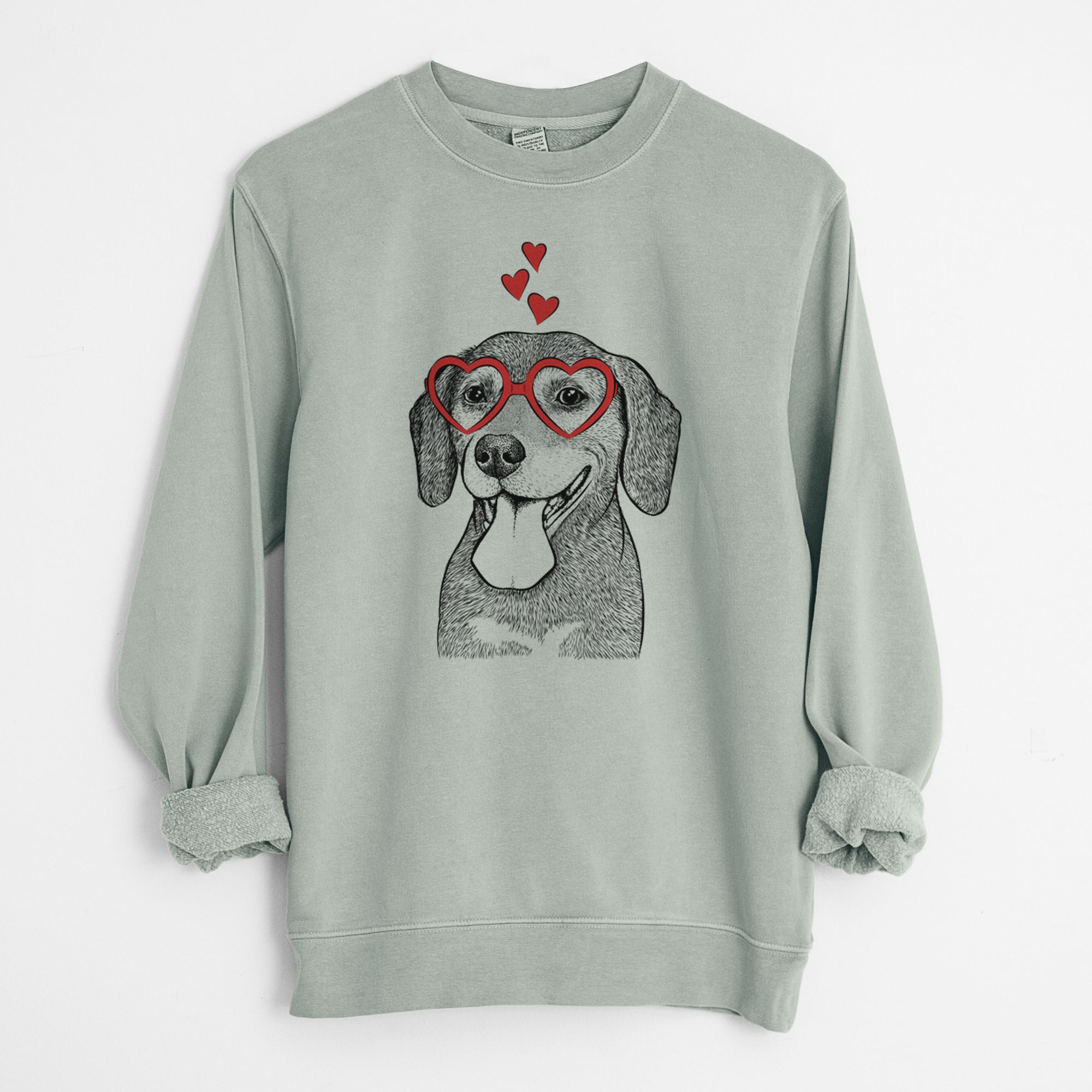 Valentine Scarlett the Beagle - Unisex Pigment Dyed Crew Sweatshirt