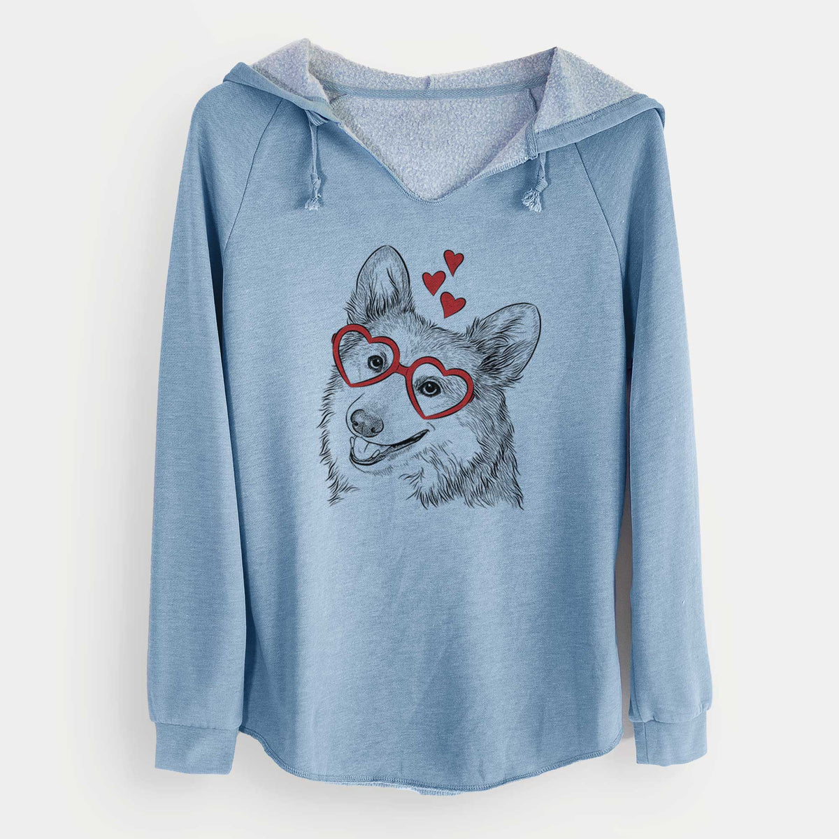 Valentine Scout the Pembroke Welsh Corgi - Cali Wave Hooded Sweatshirt