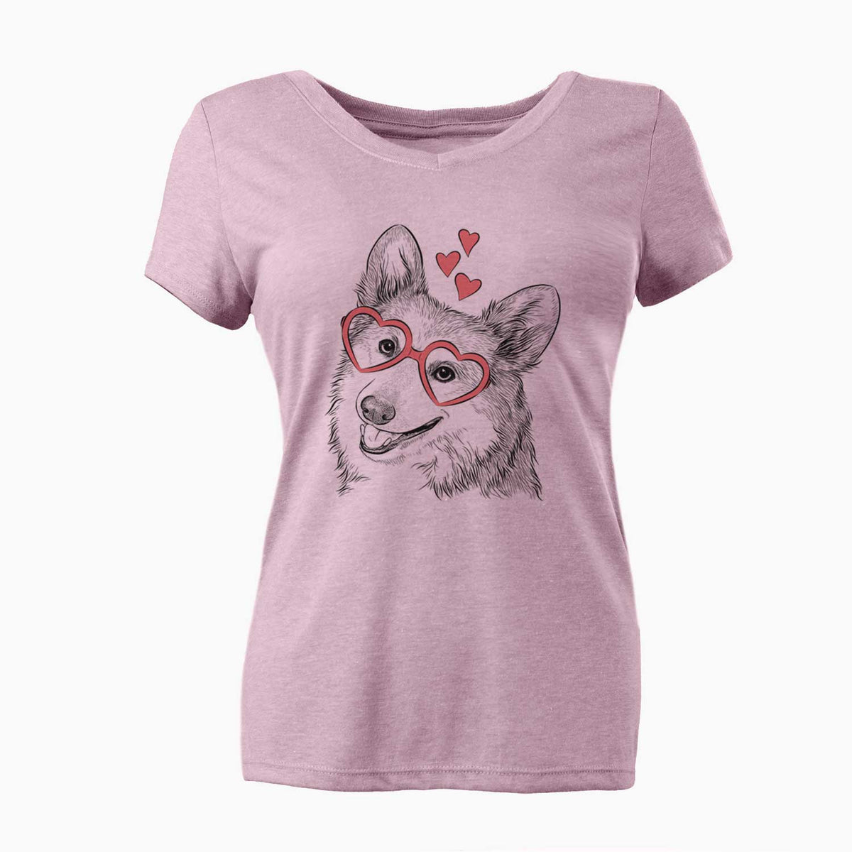 Valentine Scout the Pembroke Welsh Corgi - Women's V-neck Shirt