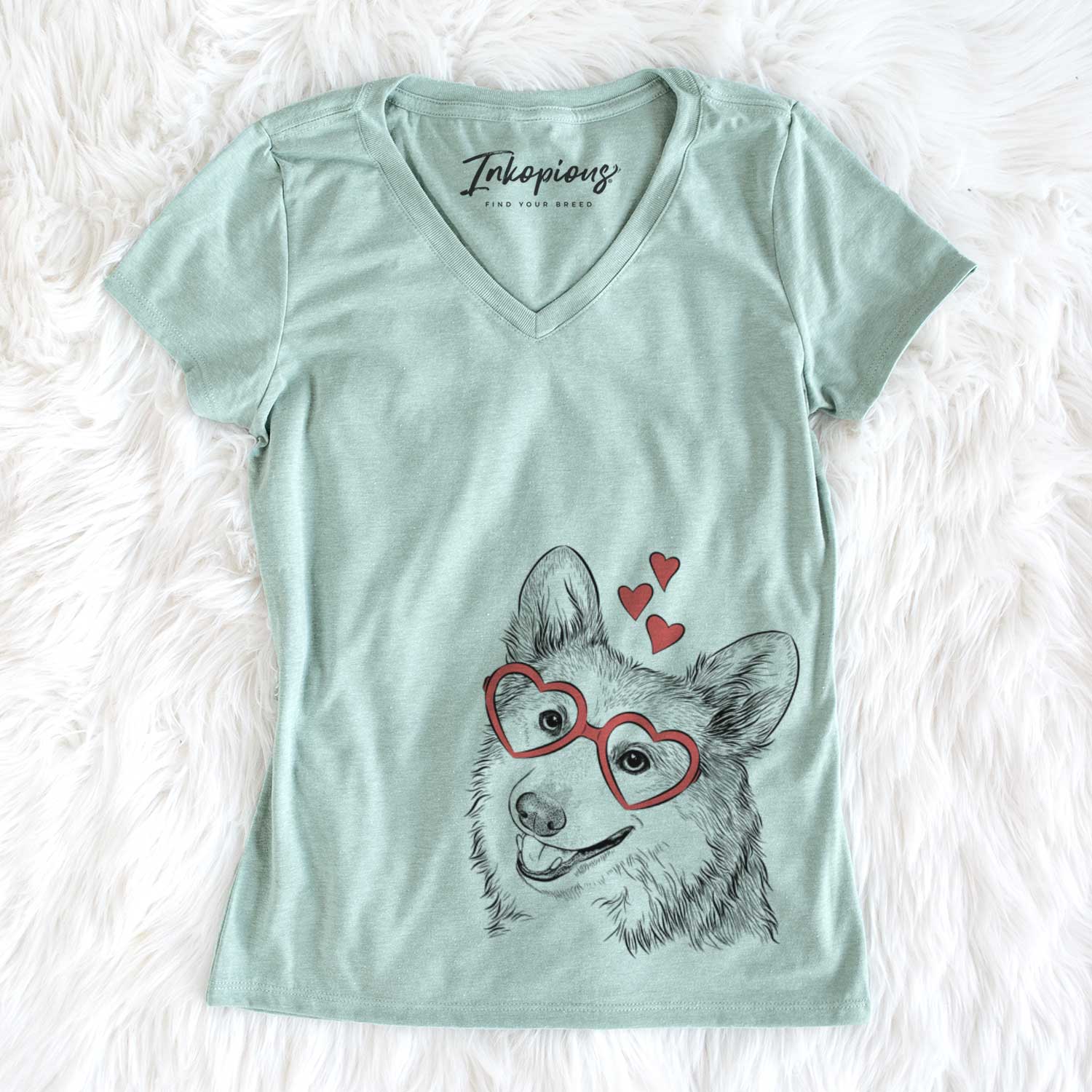 Scout the Pembroke Welsh Corgi - Women's V-neck Shirt