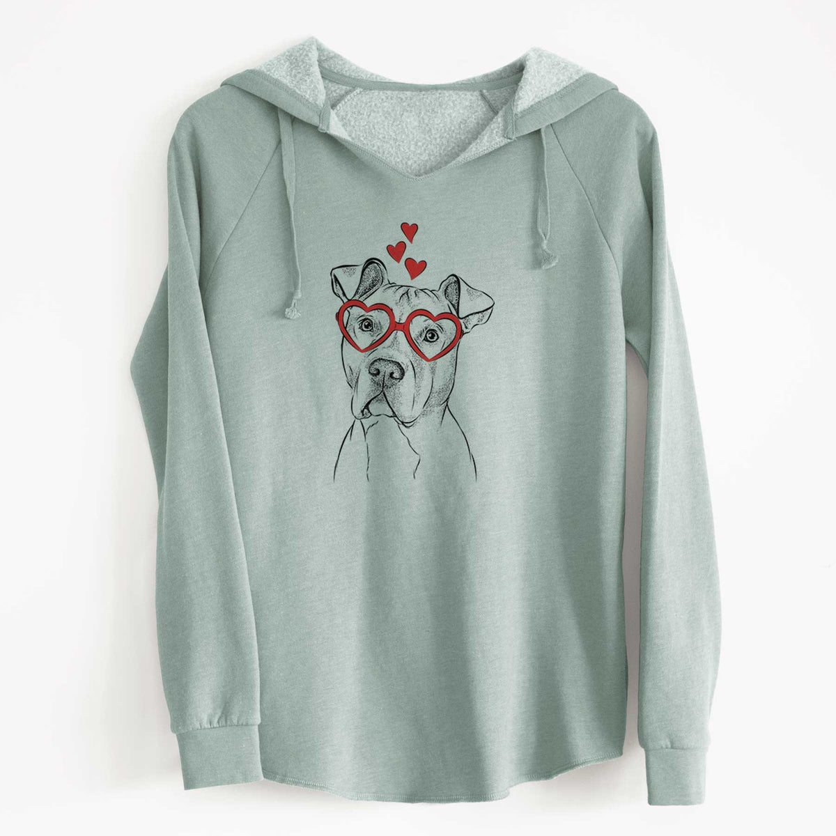 Valentine Scraps the American Staffordshire Mix - Cali Wave Hooded Sweatshirt