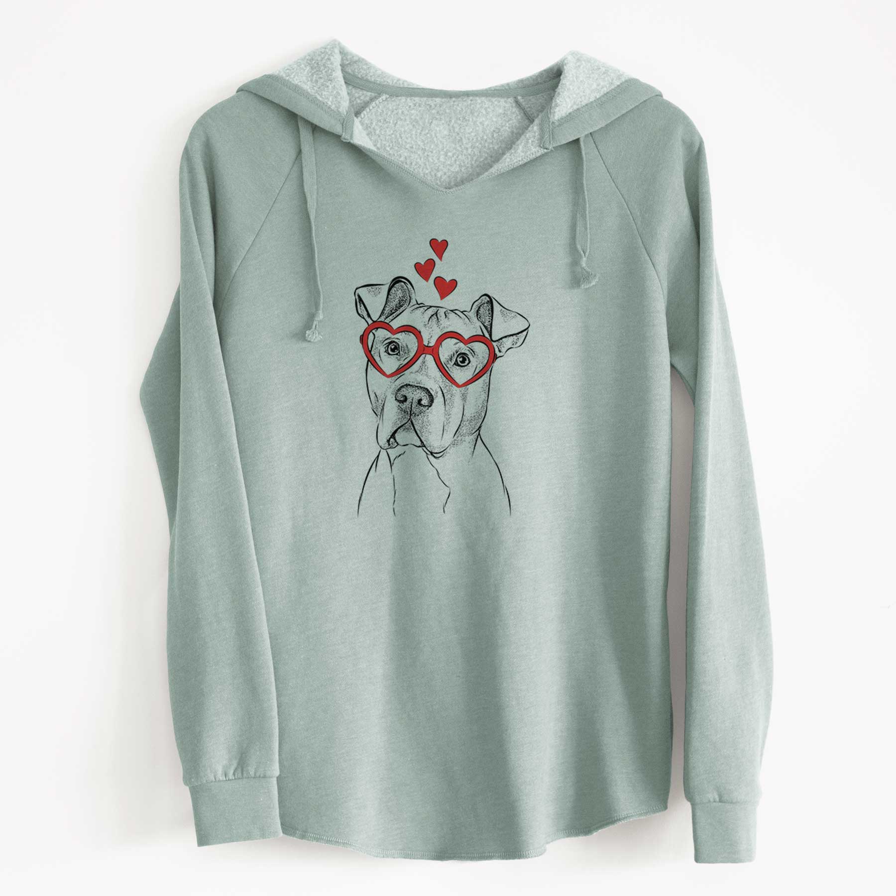 Valentine Scraps the American Staffordshire Mix - Cali Wave Hooded Sweatshirt
