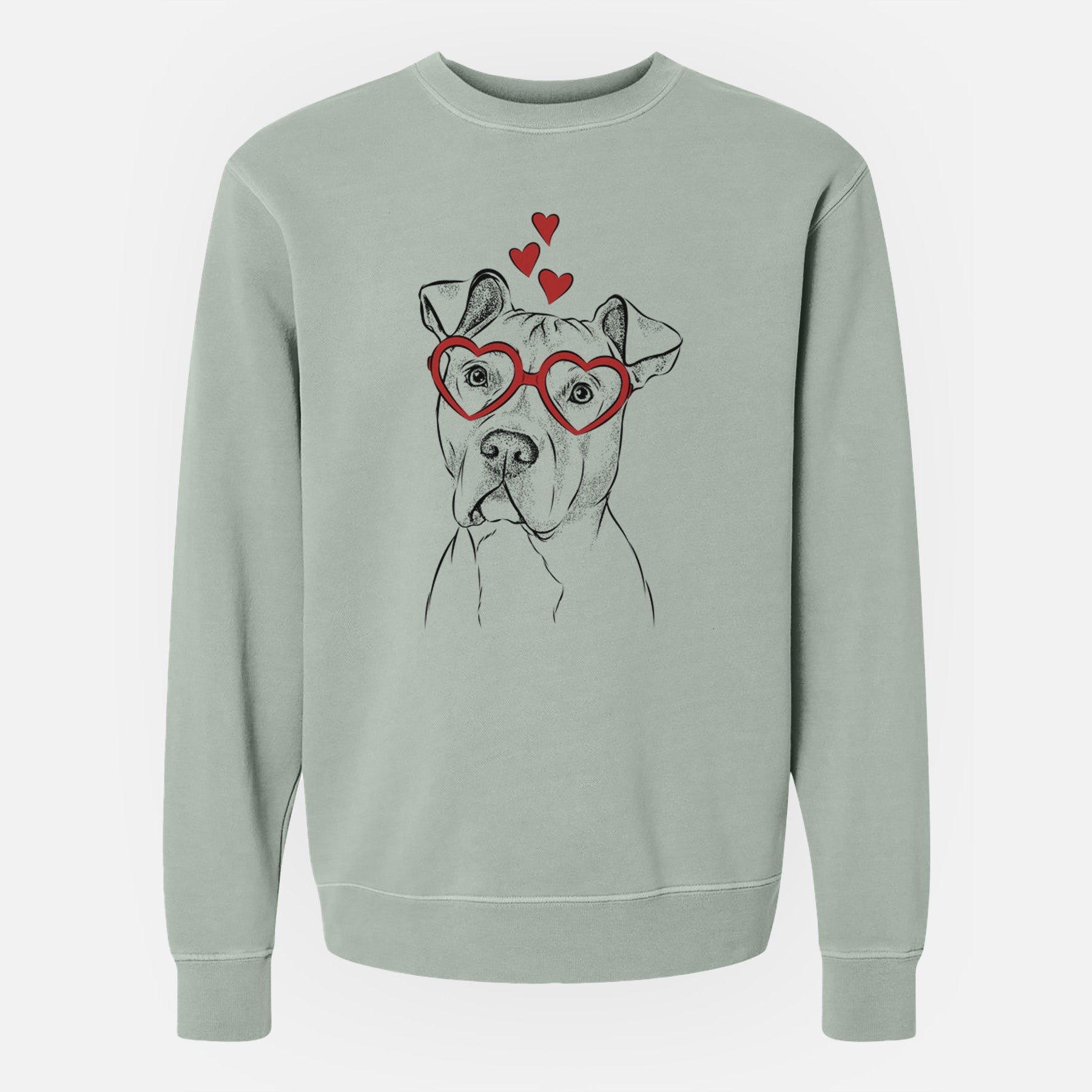 Valentine Scraps the American Staffordshire Mix - Unisex Pigment Dyed Crew Sweatshirt