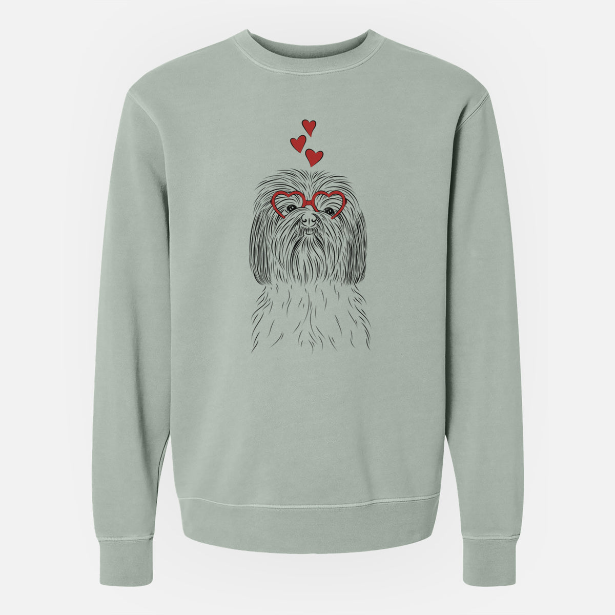 Valentine Scully the Shih Tzu - Unisex Pigment Dyed Crew Sweatshirt