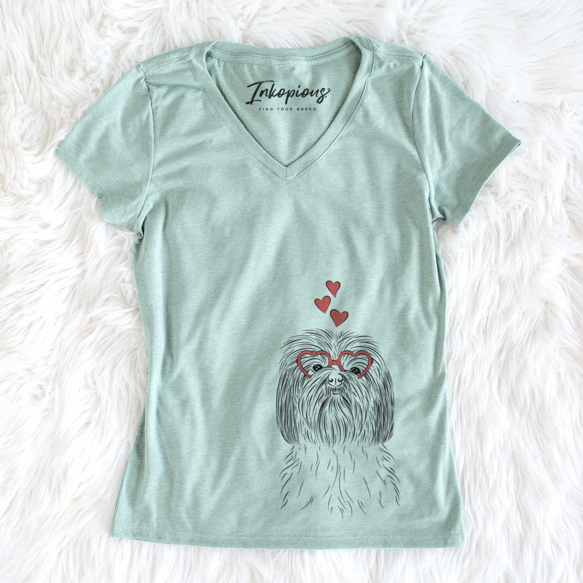 Valentine Scully the Shih Tzu - Women&#39;s V-neck Shirt