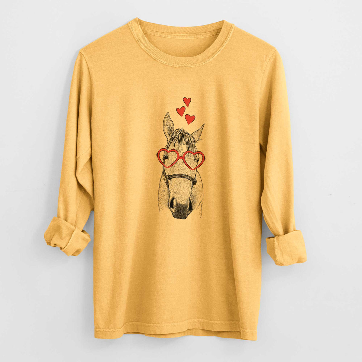Valentine SeaBee the Quarter Horse - Heavyweight 100% Cotton Long Sleeve