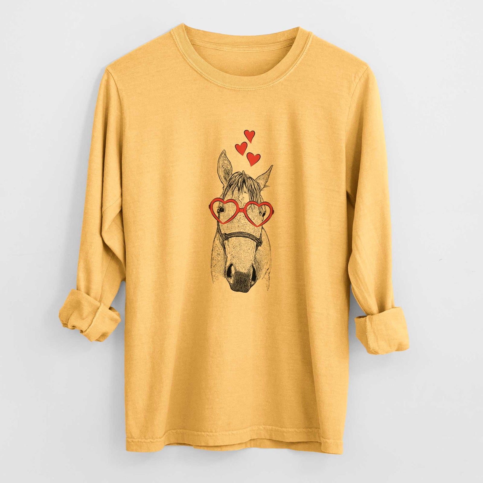 Valentine SeaBee the Quarter Horse - Heavyweight 100% Cotton Long Sleeve