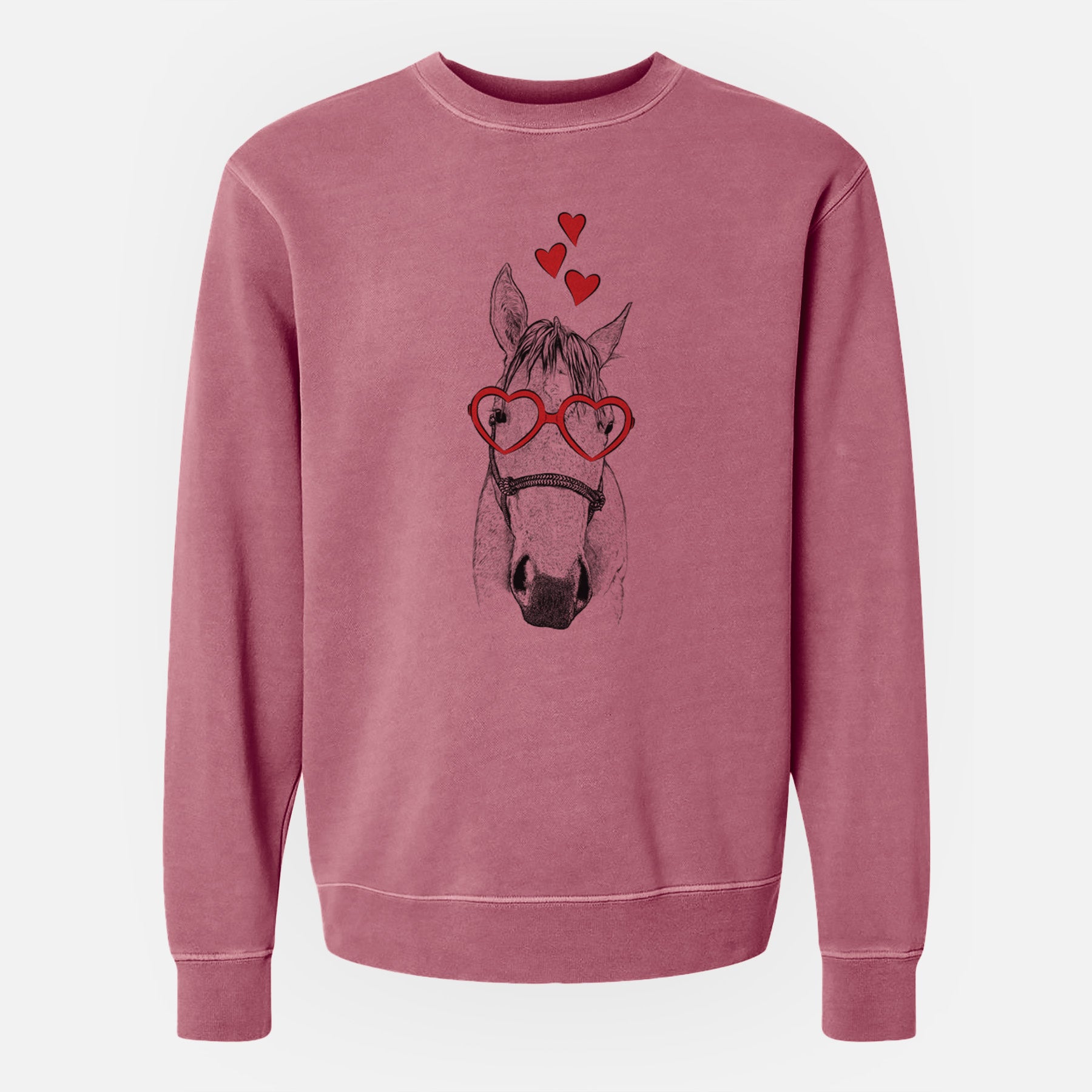 Valentine SeaBee the Quarter Horse - Unisex Pigment Dyed Crew Sweatshirt