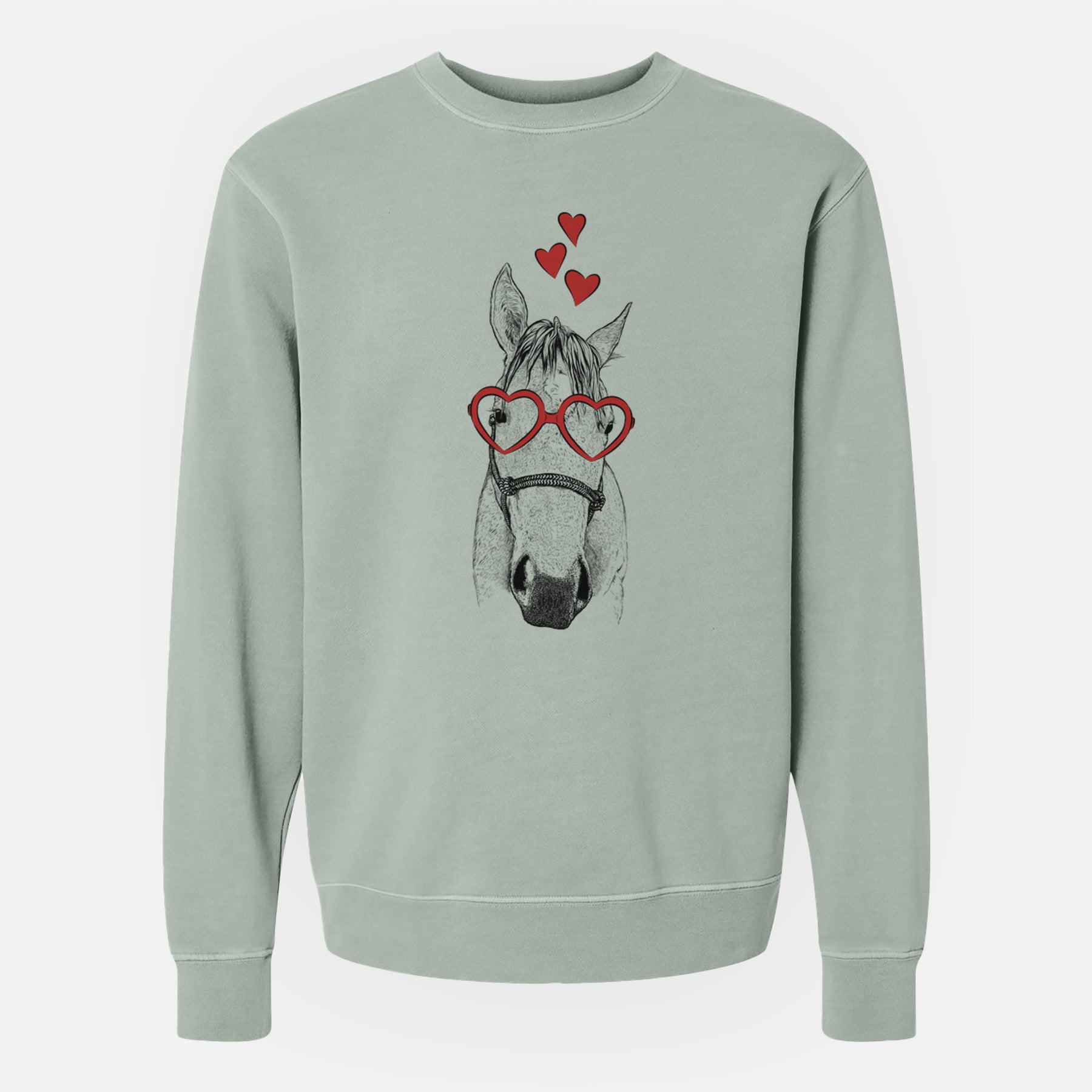 Valentine SeaBee the Quarter Horse - Unisex Pigment Dyed Crew Sweatshirt