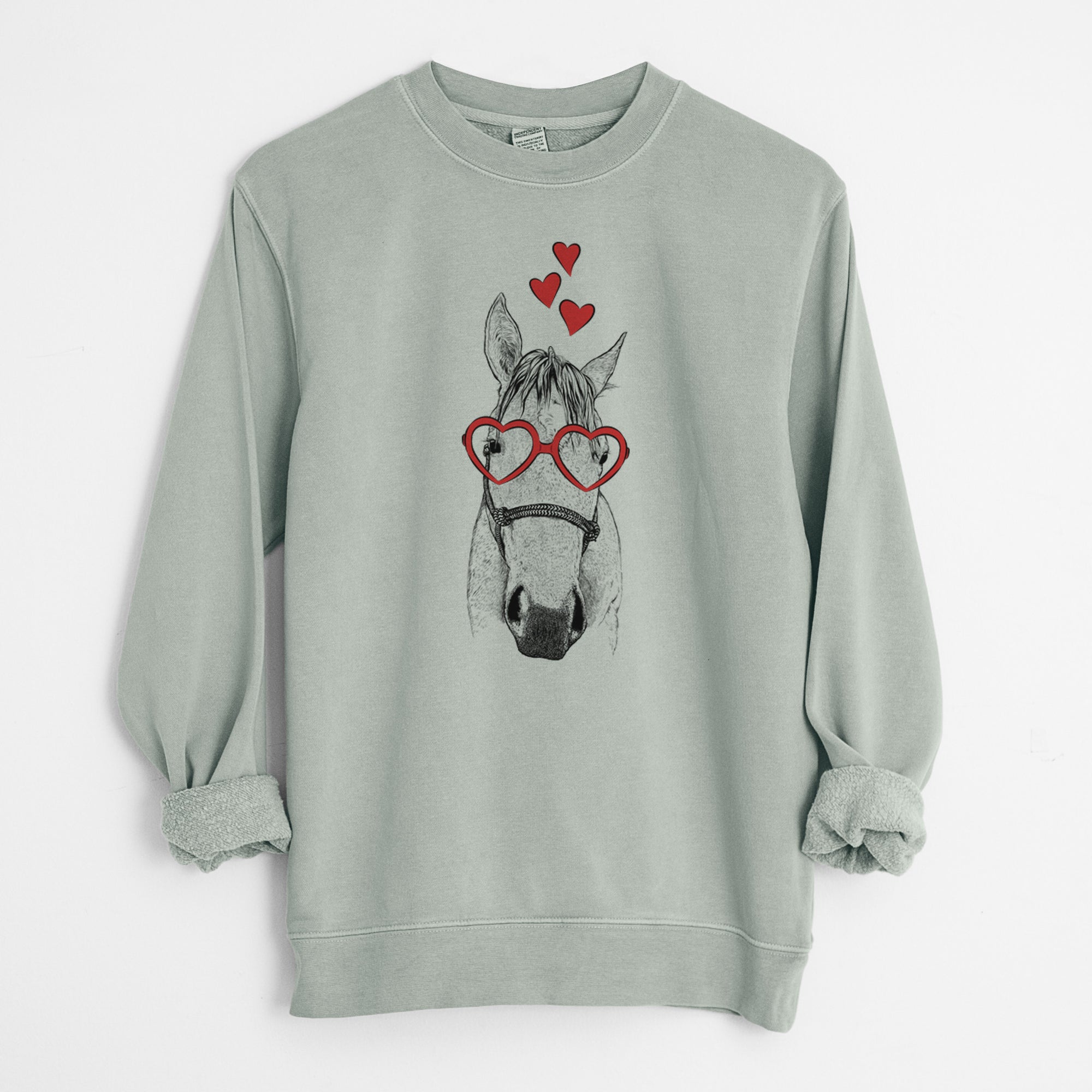 Valentine SeaBee the Quarter Horse - Unisex Pigment Dyed Crew Sweatshirt