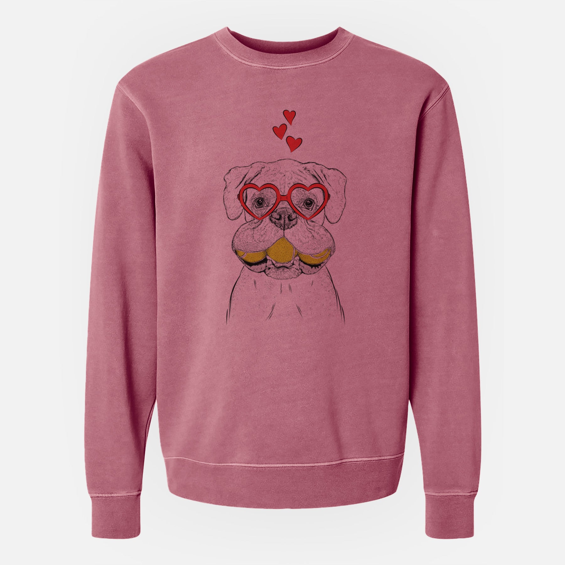 Valentine Seamus the Boxer - Unisex Pigment Dyed Crew Sweatshirt