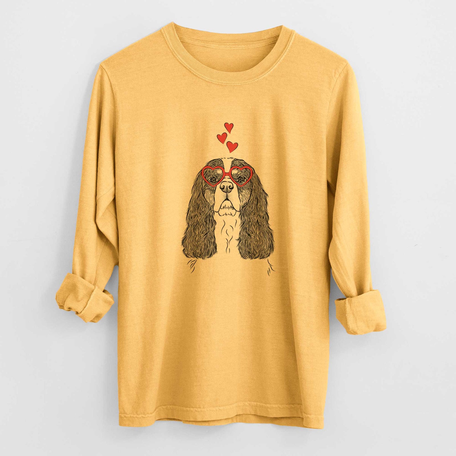 Valentine Sebastian the Cavalier King Charles Spaniel - Heavyweight 100% Cotton Long Sleeve