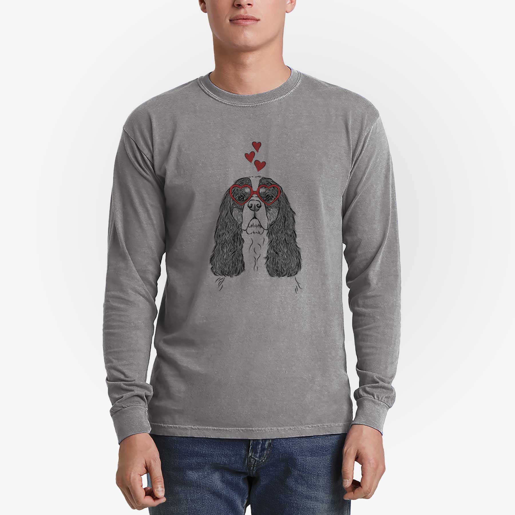 Valentine Sebastian the Cavalier King Charles Spaniel - Heavyweight 100% Cotton Long Sleeve