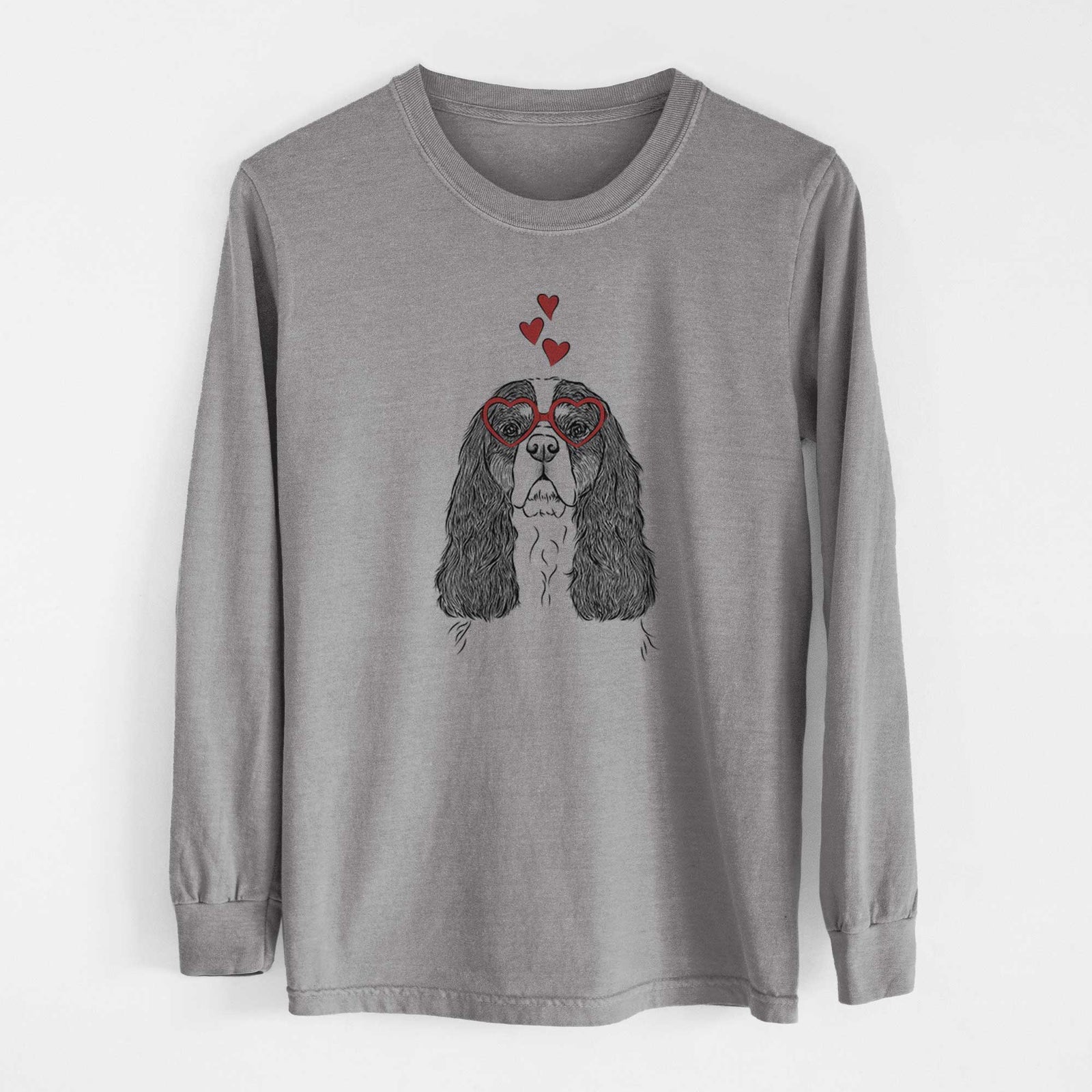 Valentine Sebastian the Cavalier King Charles Spaniel - Heavyweight 100% Cotton Long Sleeve