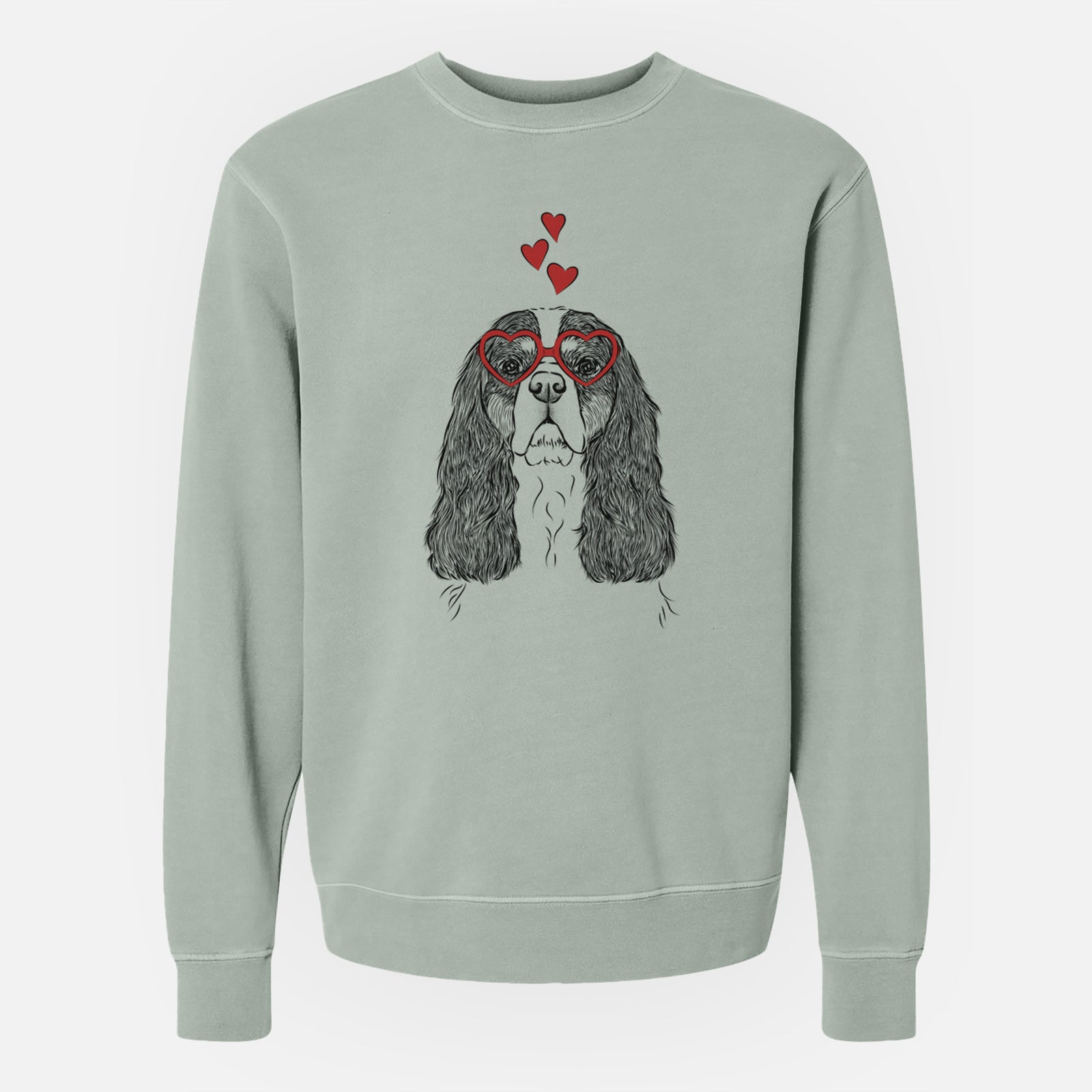 Valentine Sebastian the Cavalier King Charles Spaniel - Unisex Pigment Dyed Crew Sweatshirt