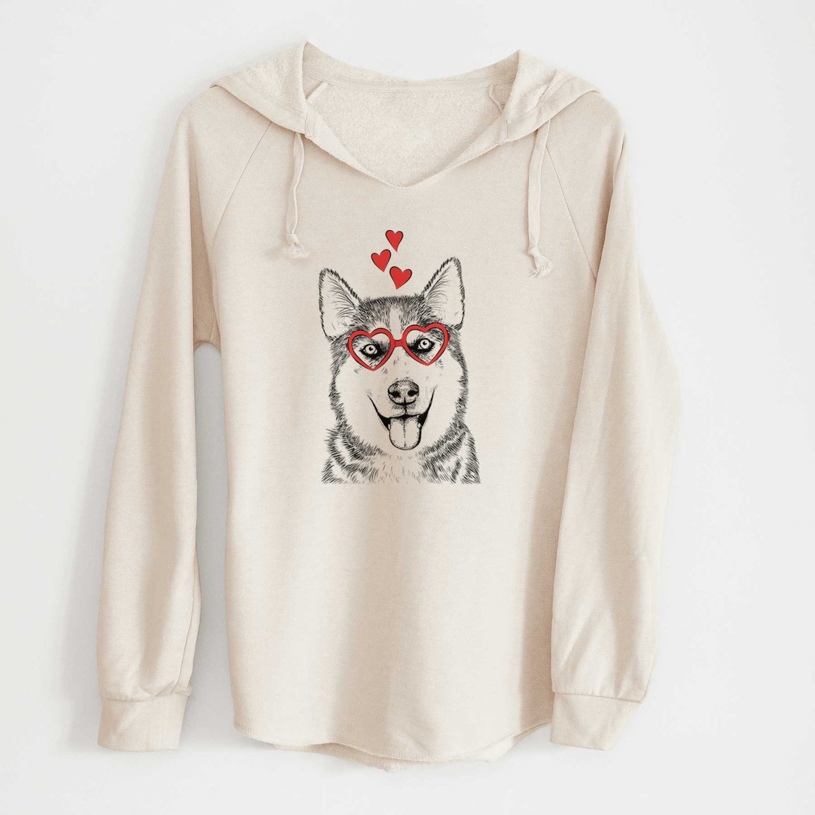 Valentine Sesi the Siberian Husky - Cali Wave Hooded Sweatshirt