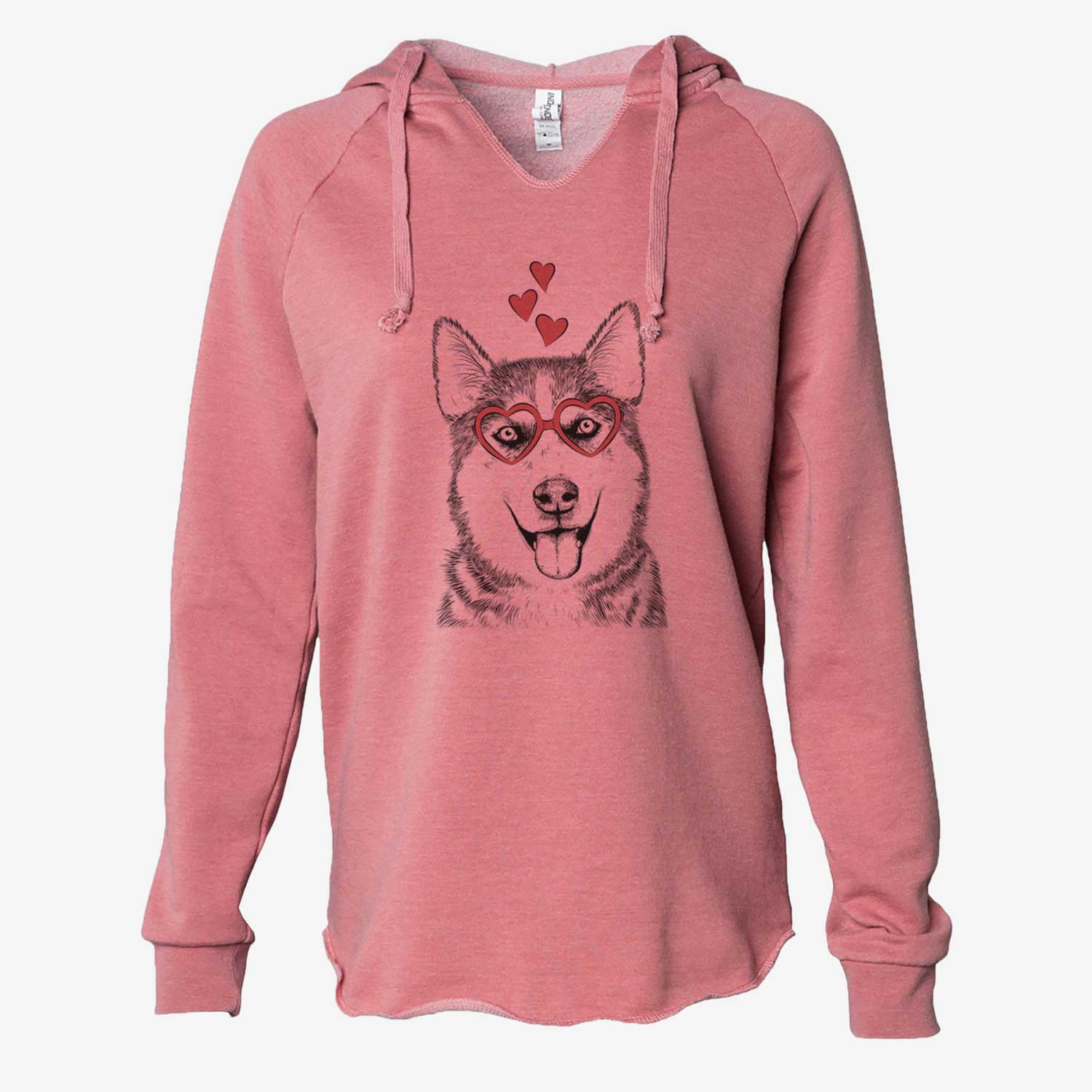 Valentine Sesi the Siberian Husky - Cali Wave Hooded Sweatshirt