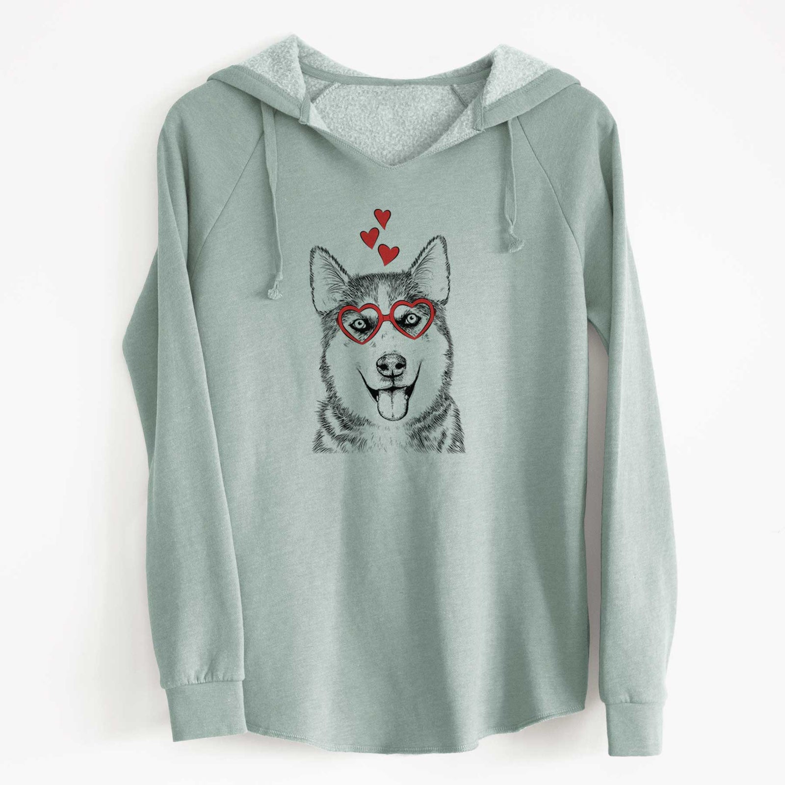 Valentine Sesi the Siberian Husky - Cali Wave Hooded Sweatshirt