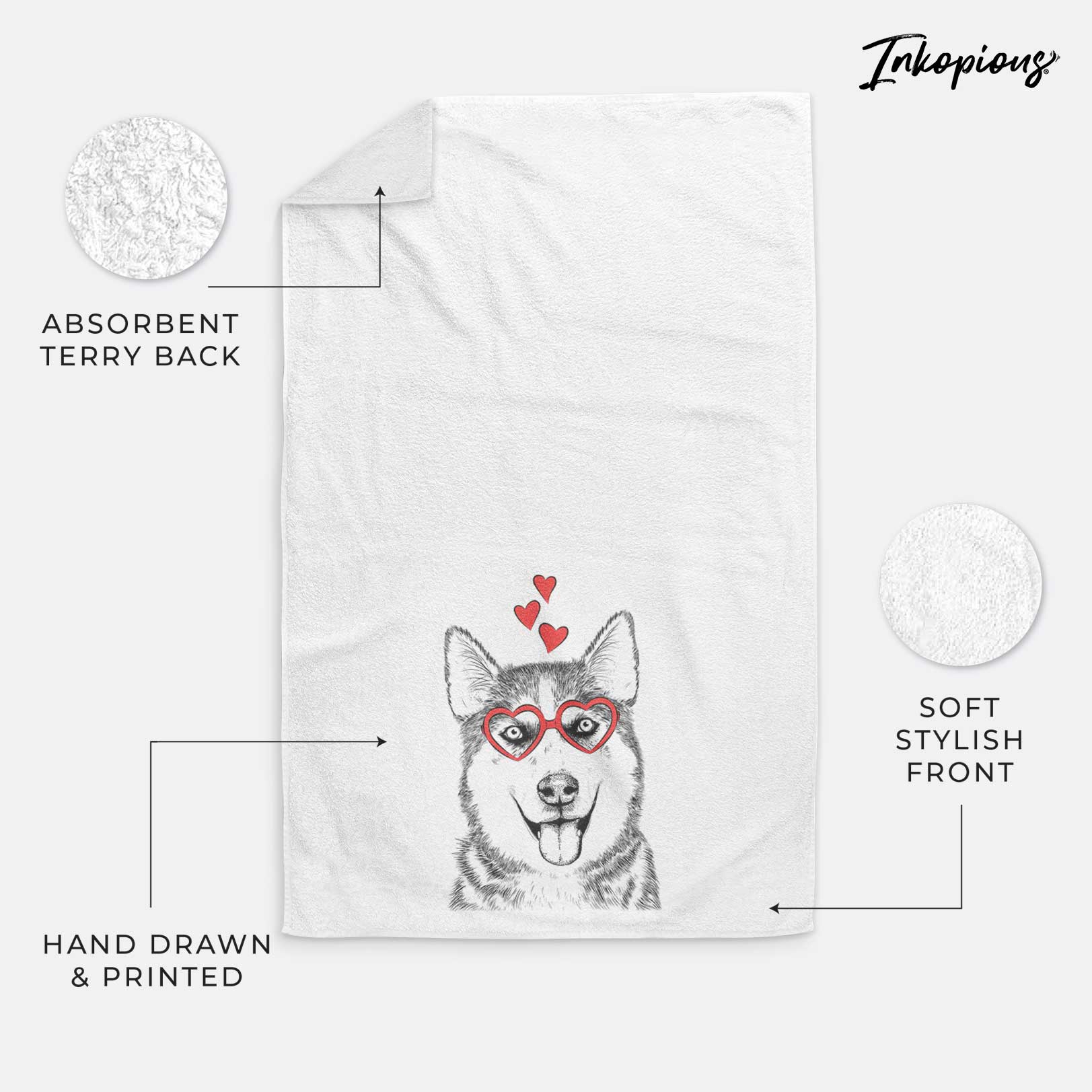 Sesi the Siberian Husky Hand Towel