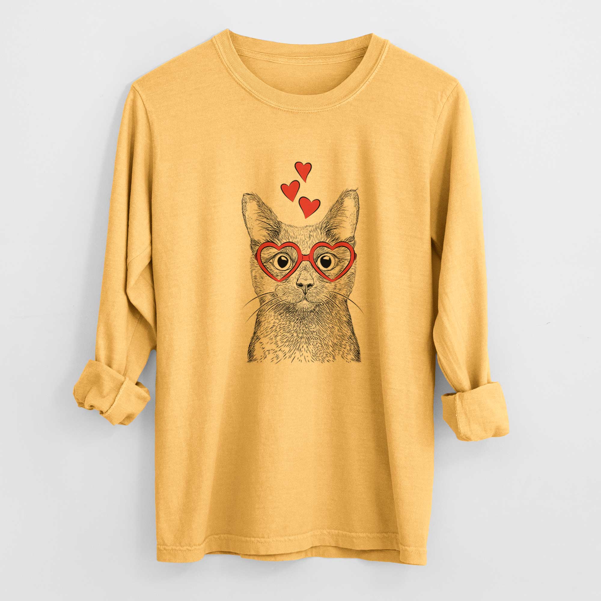 Valentine Shadow the Black Cat - Heavyweight 100% Cotton Long Sleeve