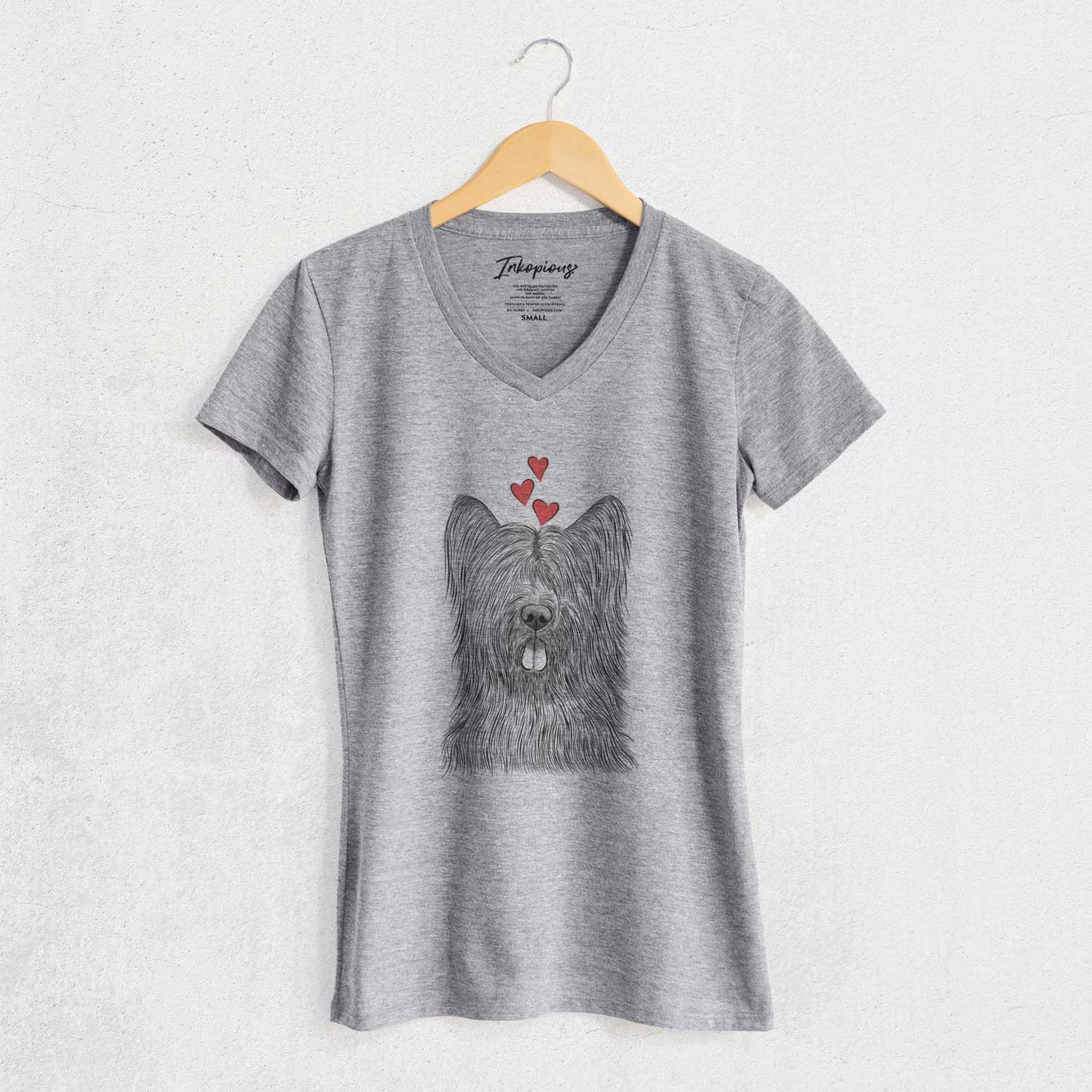 Valentine Shay the Briard - Women's V-neck Shirt