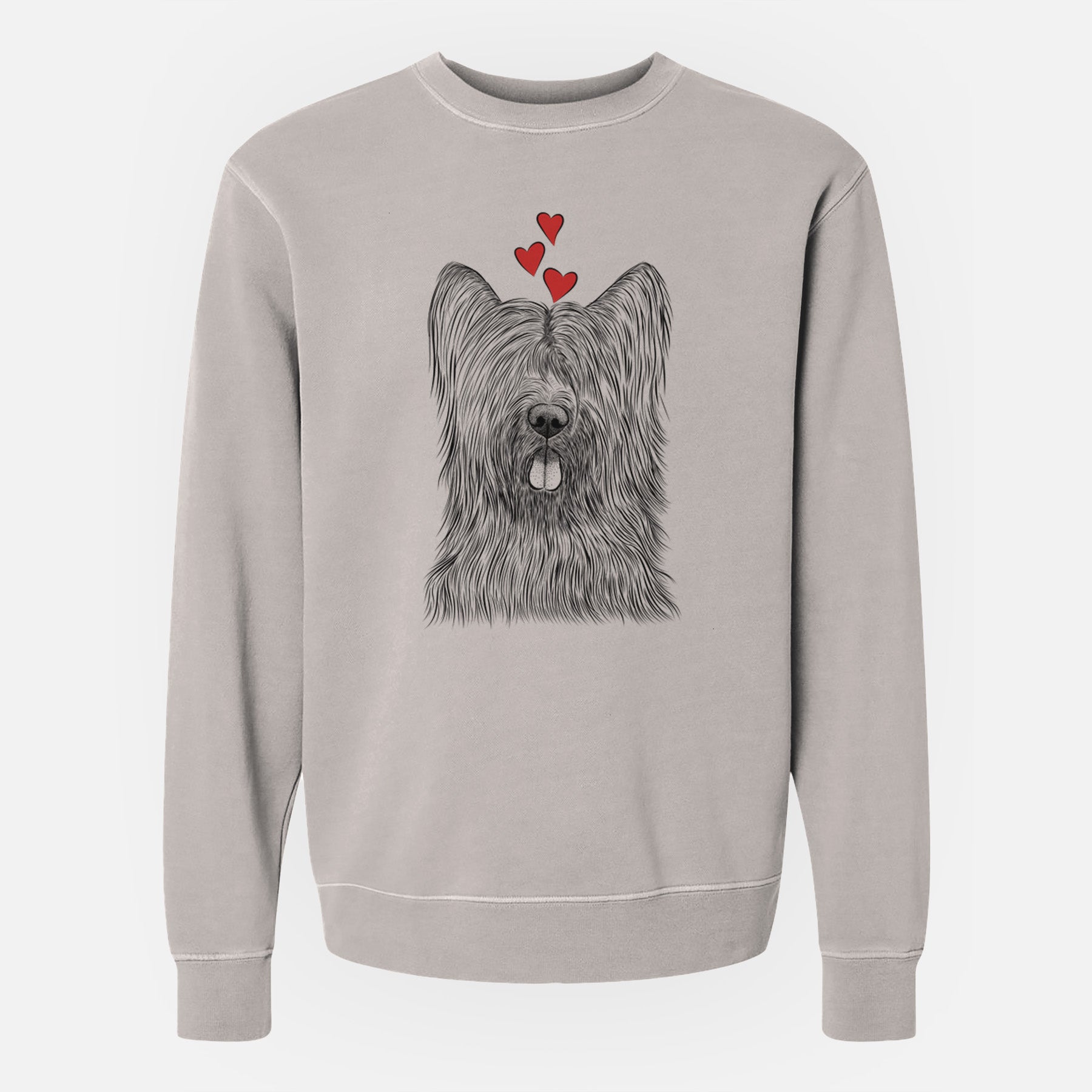 Valentine Shay the Briard - Unisex Pigment Dyed Crew Sweatshirt