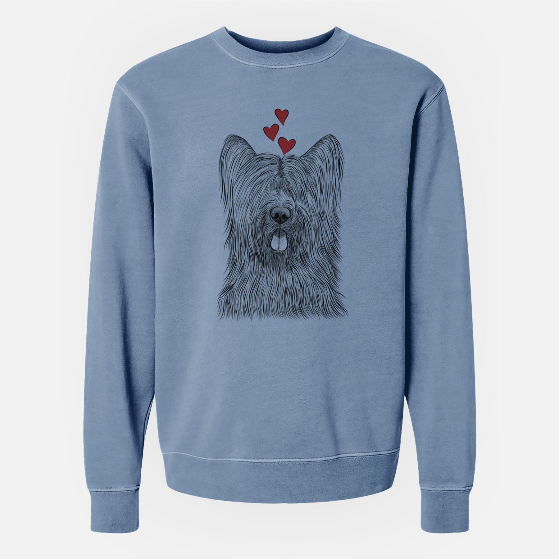 Valentine Shay the Briard - Unisex Pigment Dyed Crew Sweatshirt