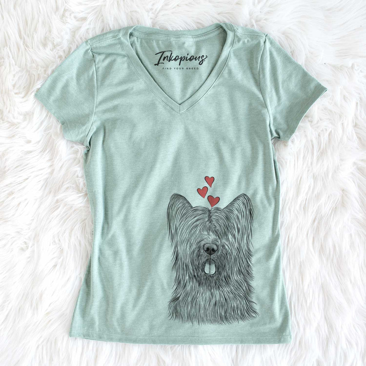 Valentine Shay the Briard - Women&#39;s V-neck Shirt