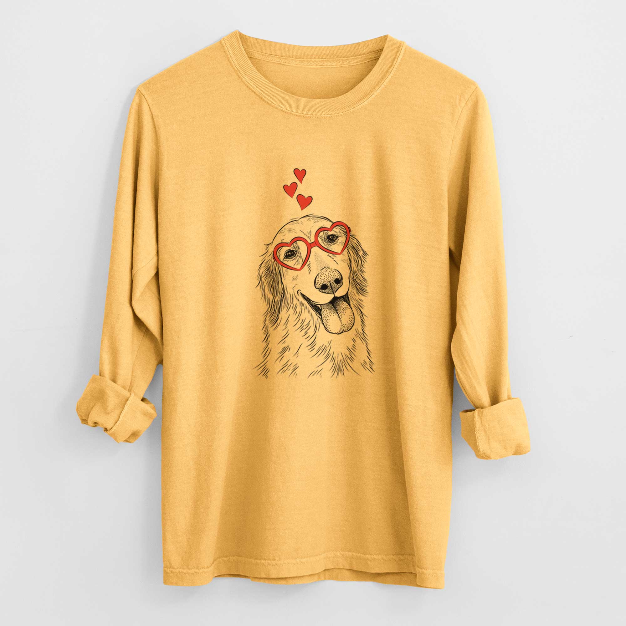 Valentine Shelby the Golden Retriever - Heavyweight 100% Cotton Long Sleeve