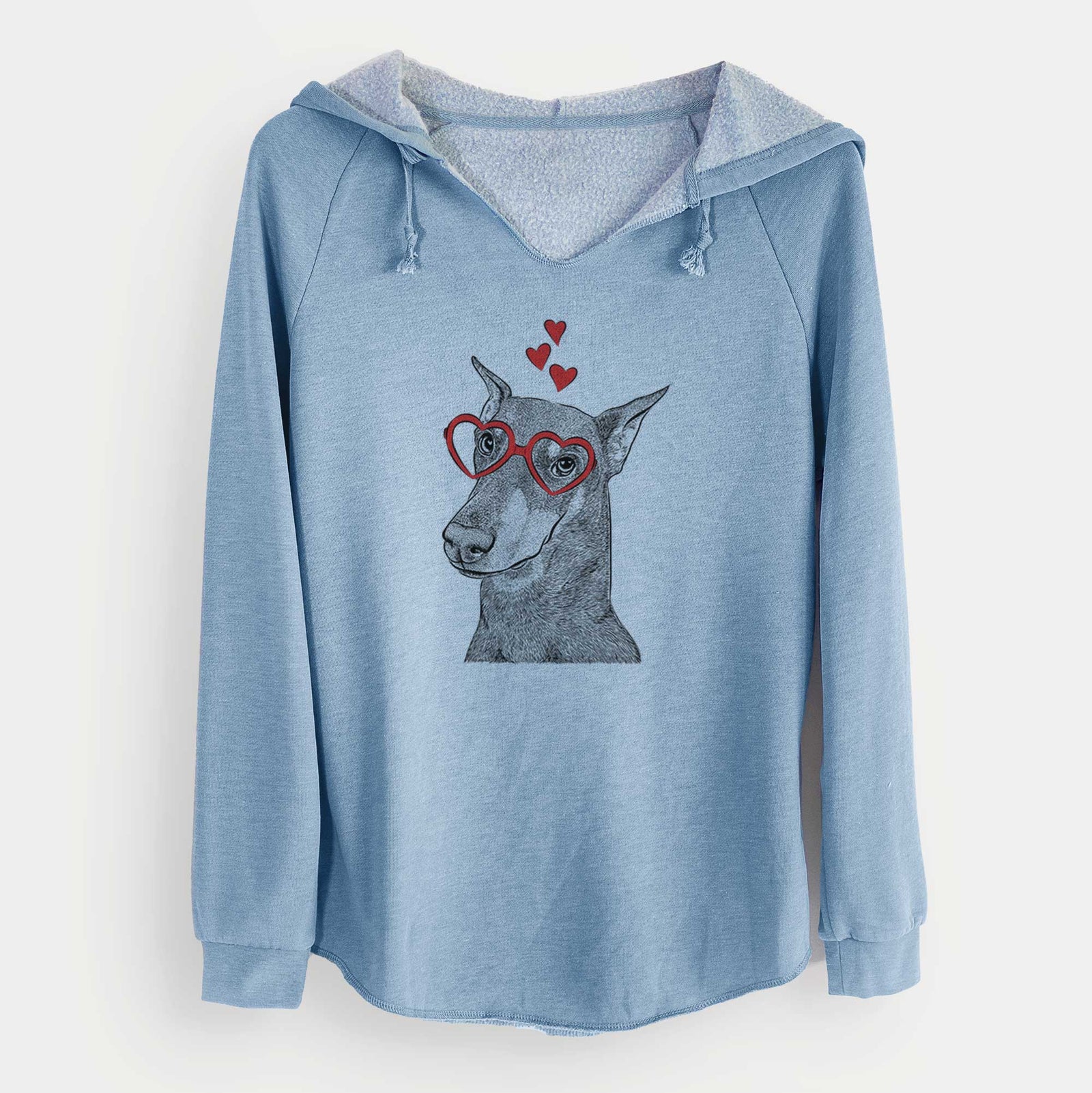 Valentine Shelby the Doberman Pinscher - Cali Wave Hooded Sweatshirt