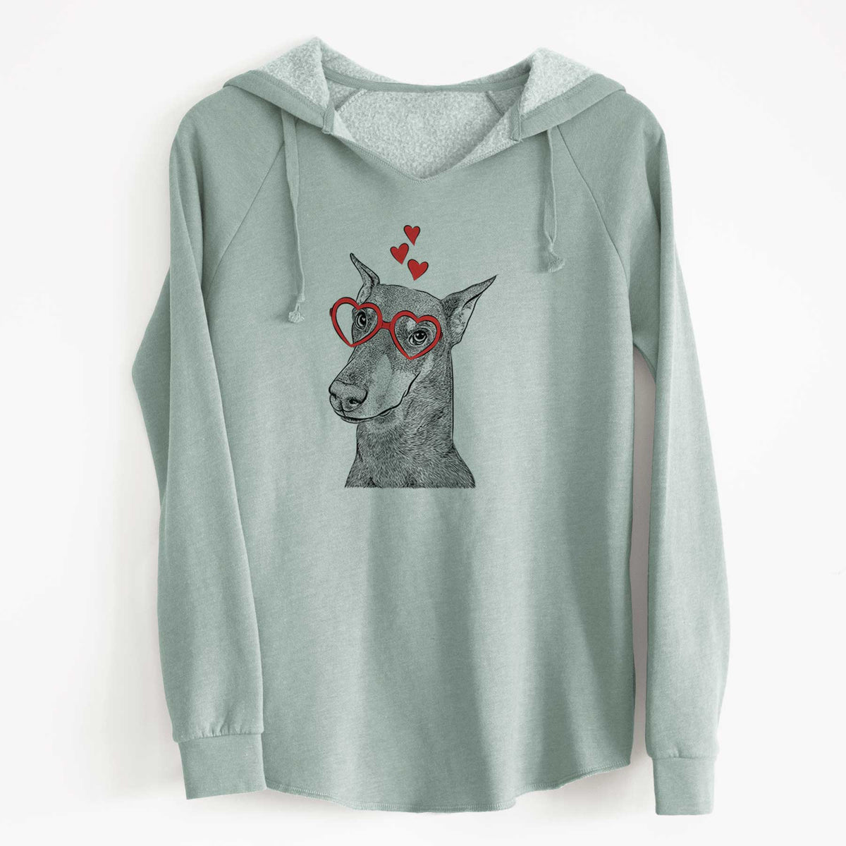 Valentine Shelby the Doberman Pinscher - Cali Wave Hooded Sweatshirt