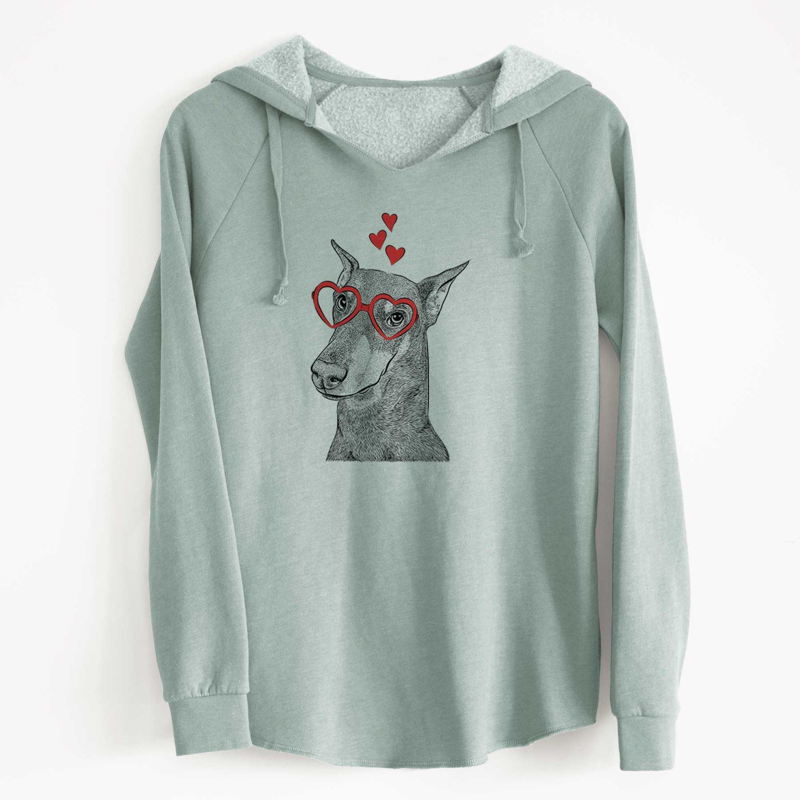Valentine Shelby the Doberman Pinscher - Cali Wave Hooded Sweatshirt