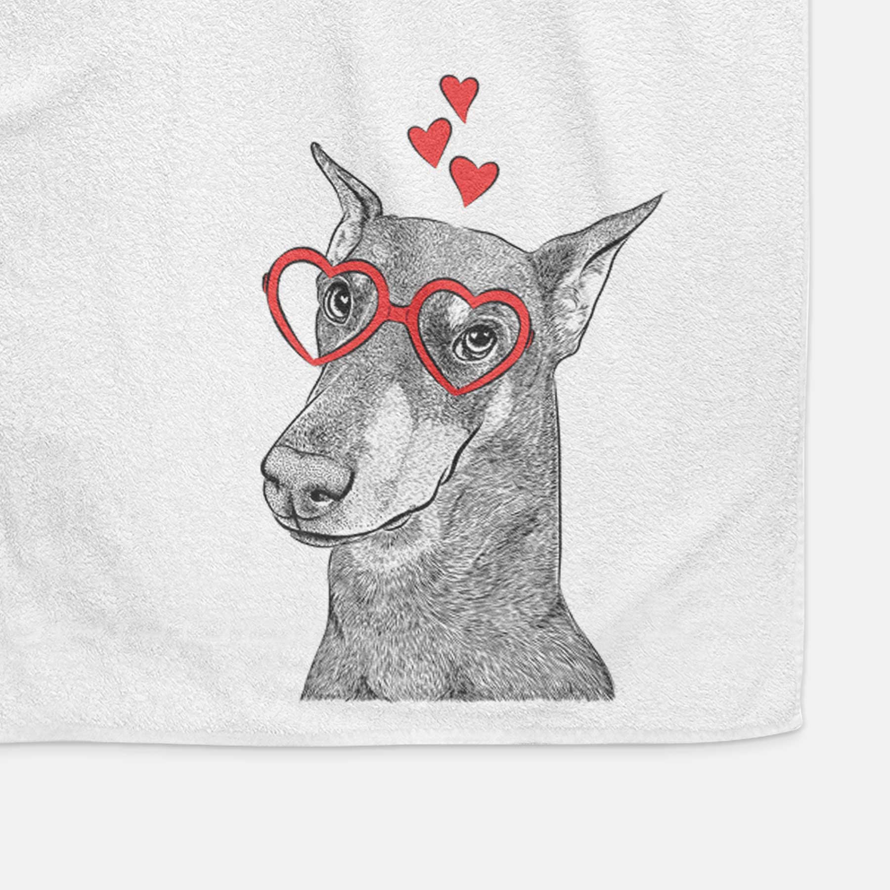 Shelby the Doberman Pinscher Decorative Hand Towel