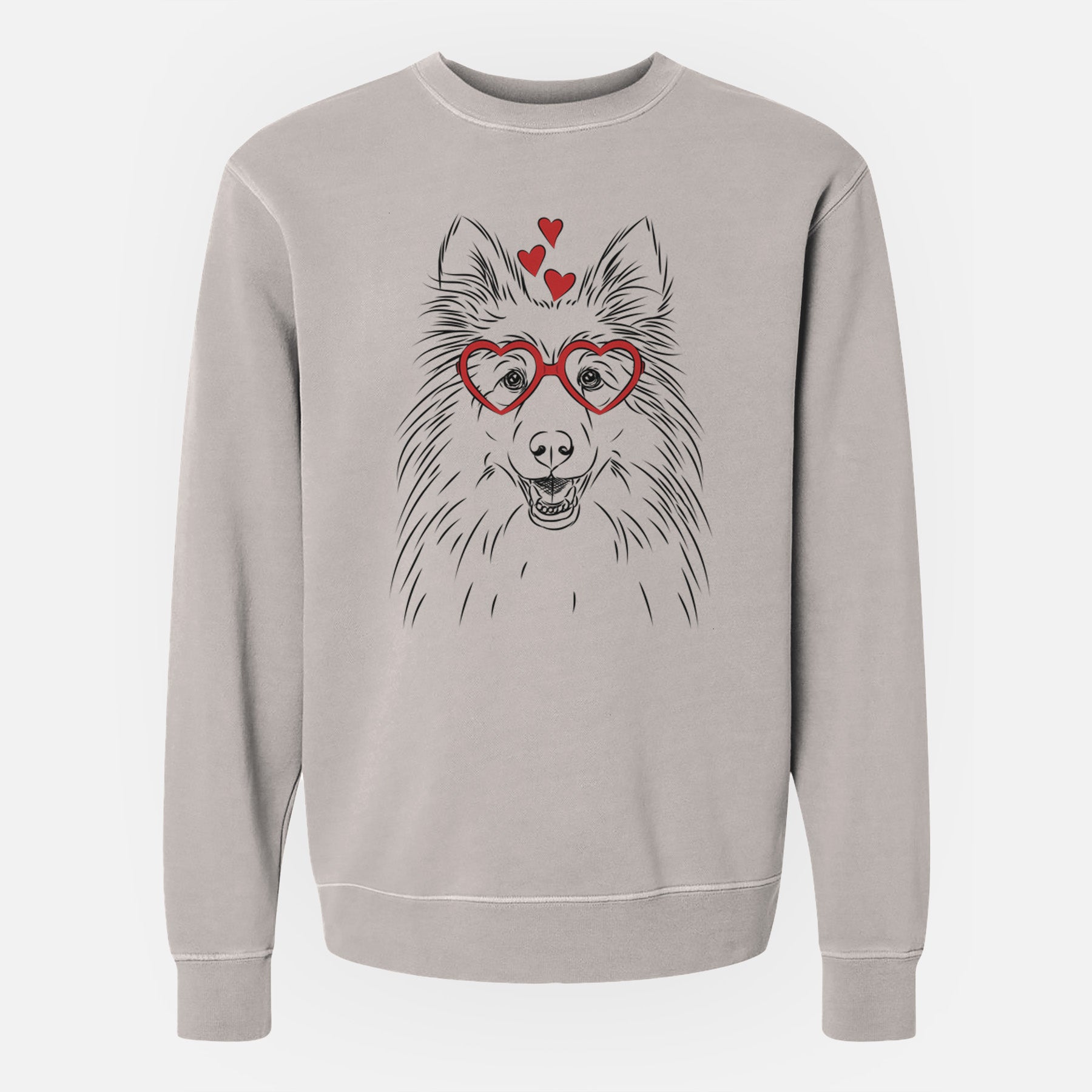 Valentine Sheldon the Shetland Sheepdog - Unisex Pigment Dyed Crew Sweatshirt