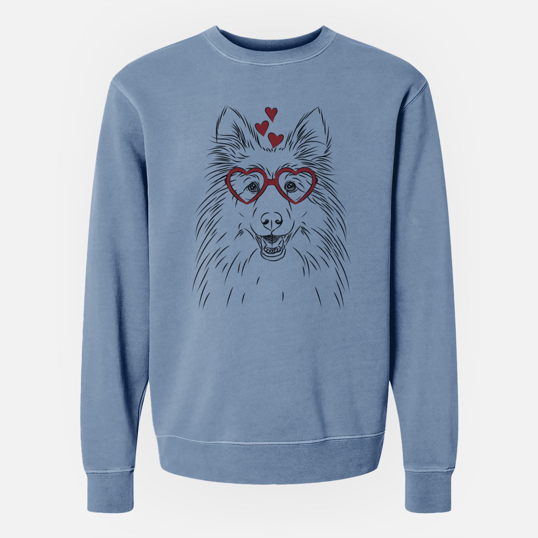 Valentine Sheldon the Shetland Sheepdog - Unisex Pigment Dyed Crew Sweatshirt