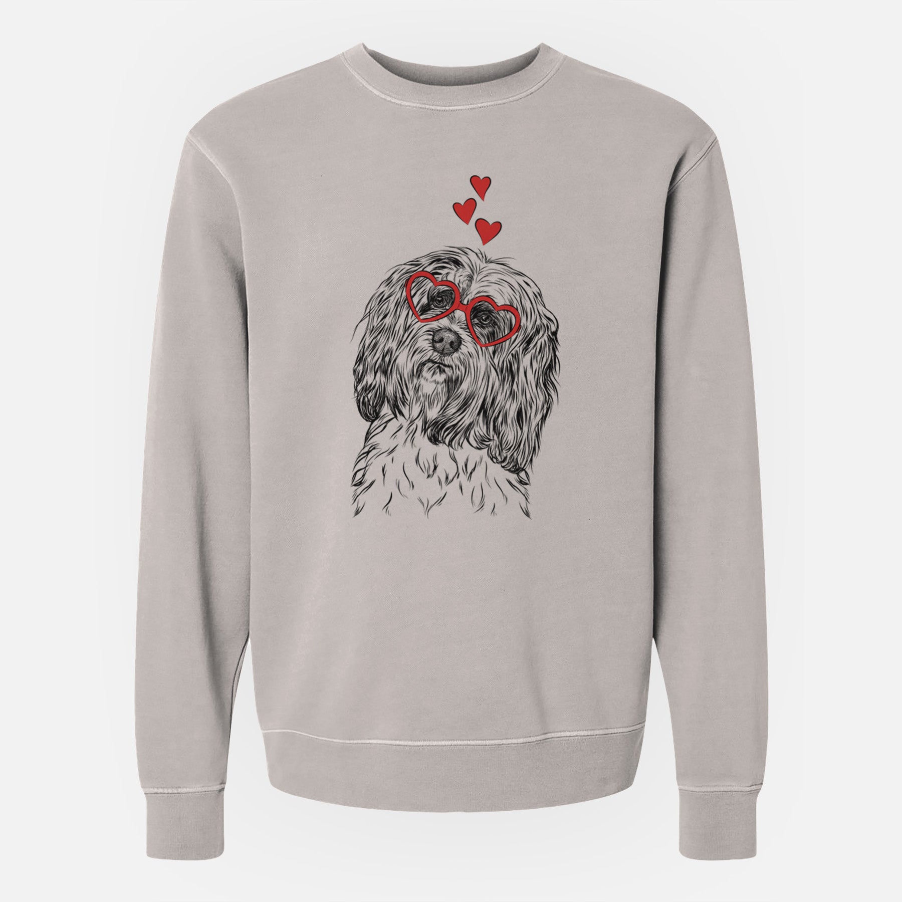 Valentine Shenpa the Tibetan Terrier - Unisex Pigment Dyed Crew Sweatshirt