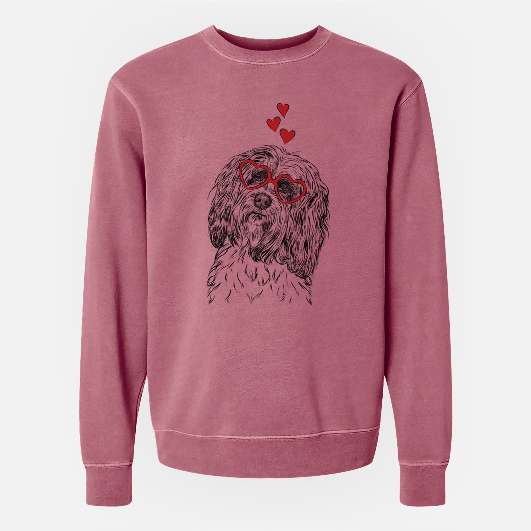 Valentine Shenpa the Tibetan Terrier - Unisex Pigment Dyed Crew Sweatshirt