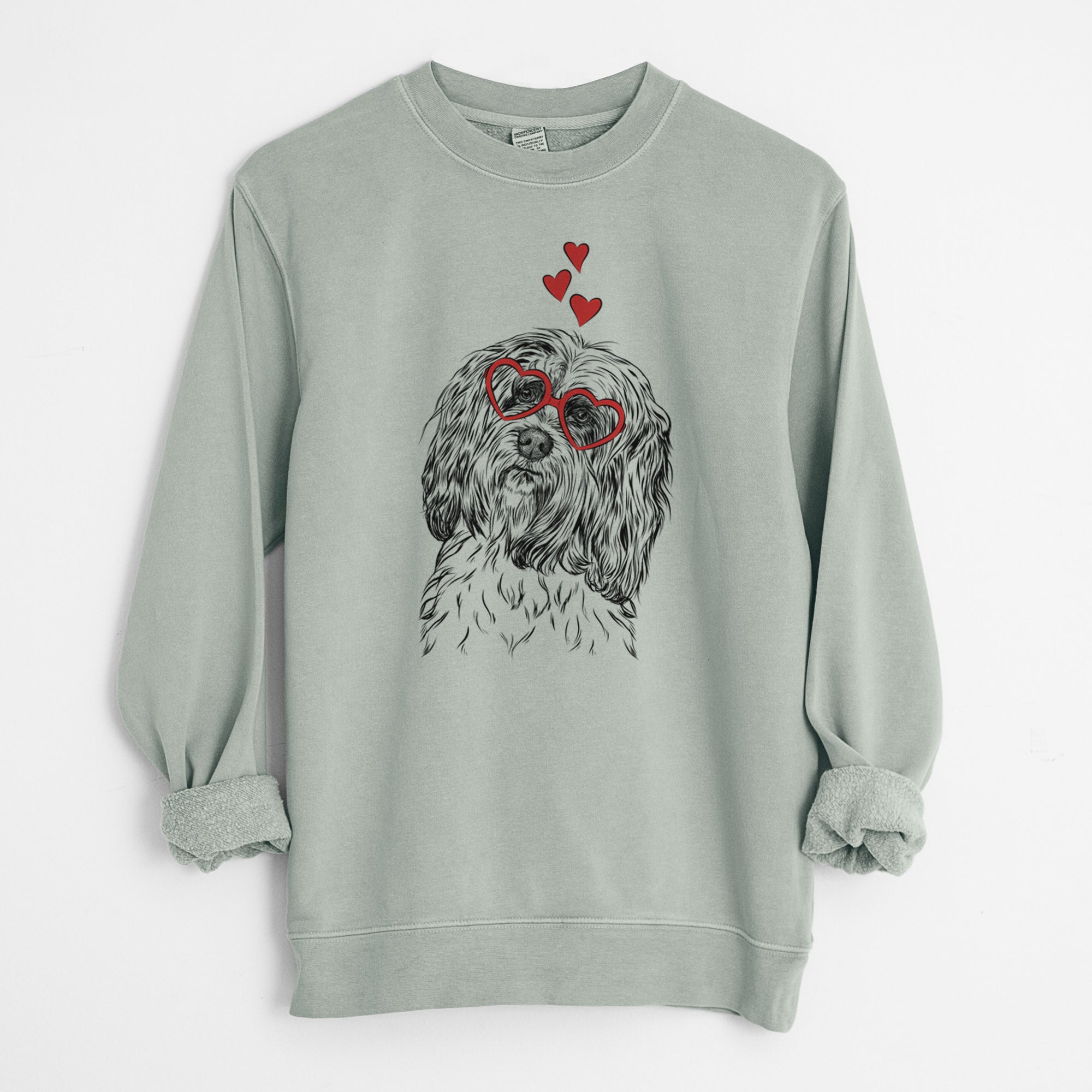 Valentine Shenpa the Tibetan Terrier - Unisex Pigment Dyed Crew Sweatshirt