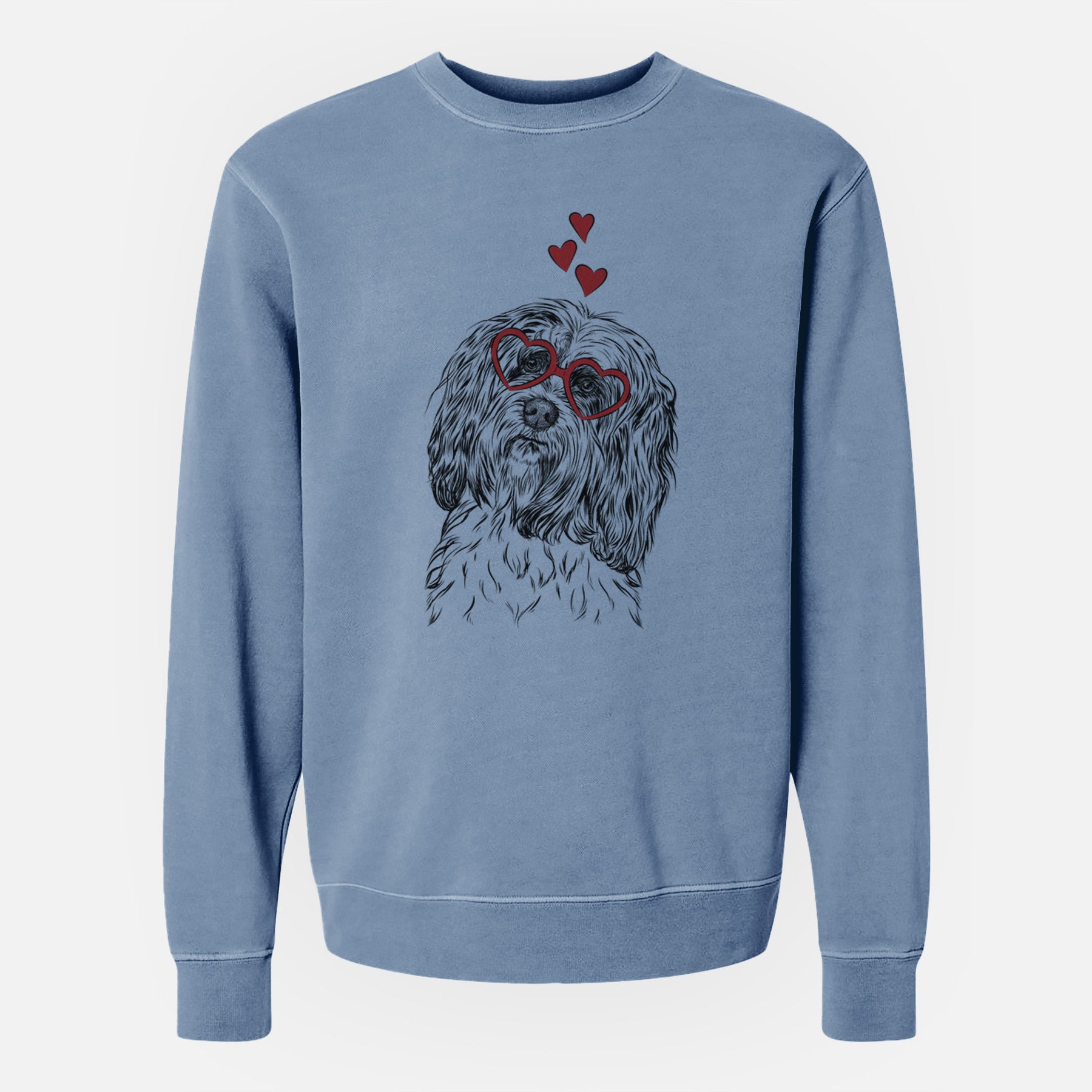 Valentine Shenpa the Tibetan Terrier - Unisex Pigment Dyed Crew Sweatshirt