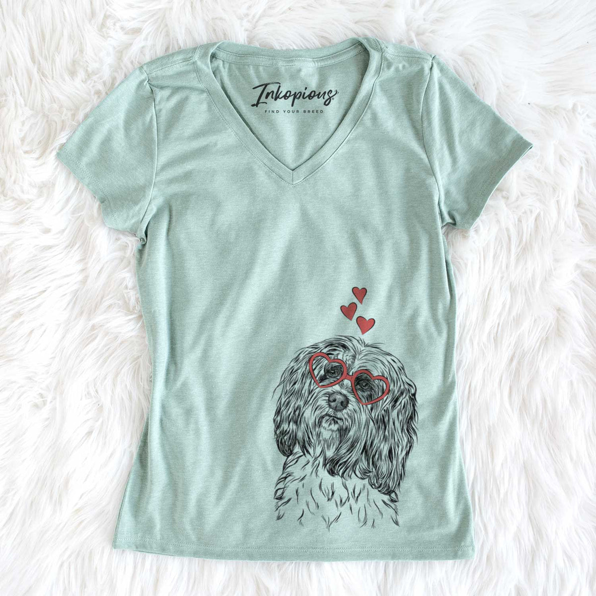 Valentine Shenpa the Tibetan Terrier - Women&#39;s V-neck Shirt